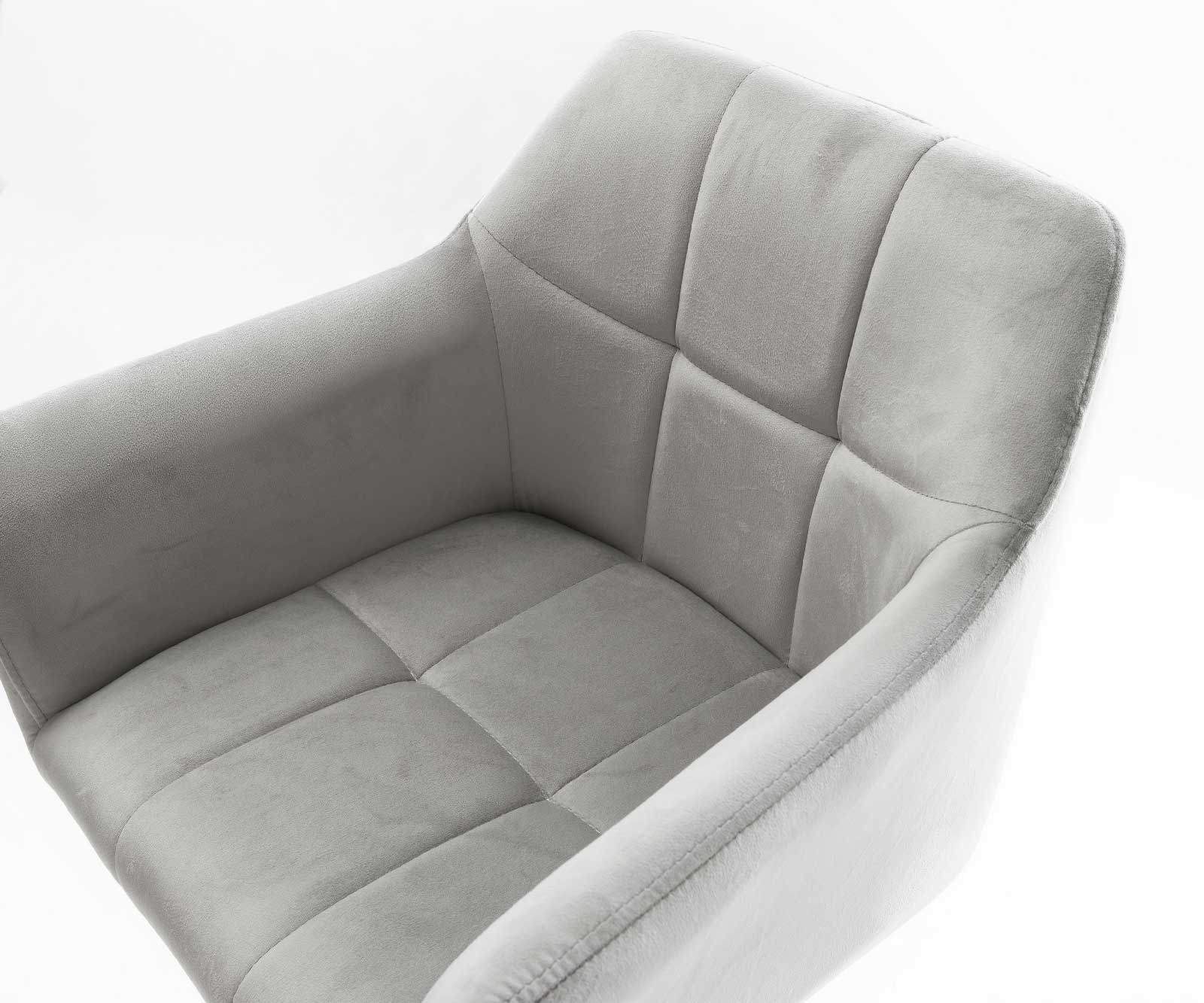 Бар стол Кадифе Сив Конзолен крак плосък Неръждаема стомана Yulo-Flex 4