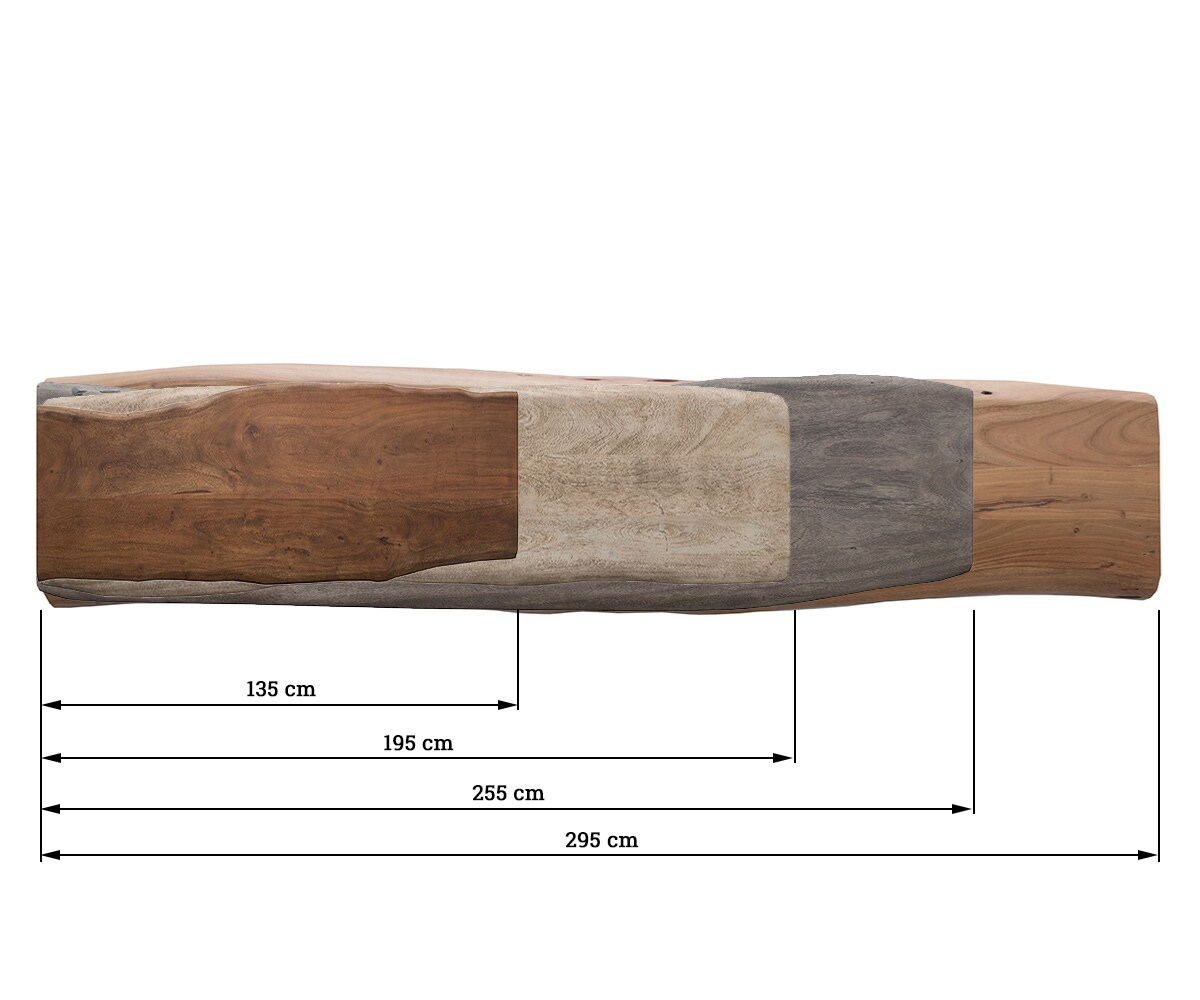 Плоча за седалката Пейка за дърво Live-Edge 295x40x5 Acacia Brown 2