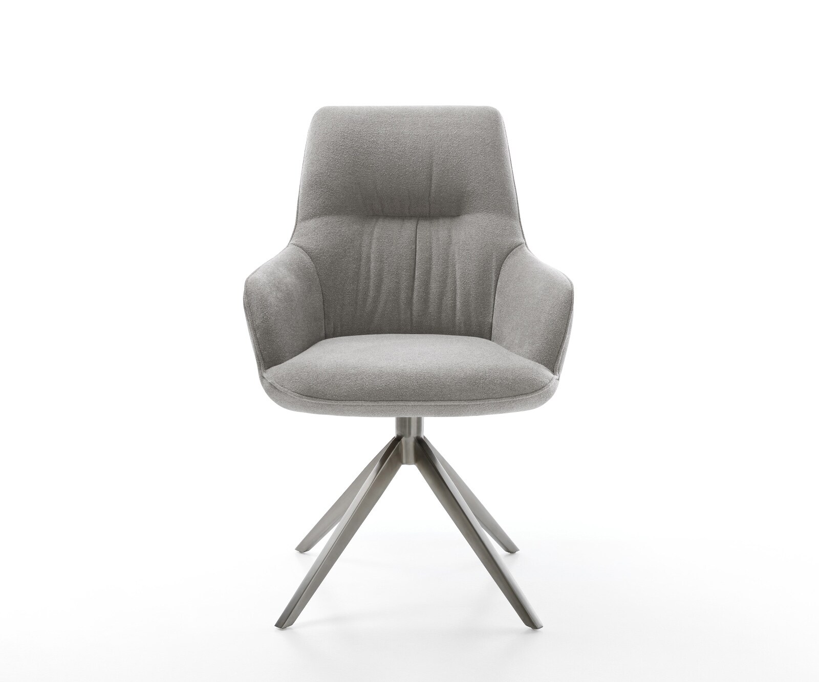 Въртящ се стол Zelia-Flex с подлакътници Текстурирана тъкан Меко сиво Кръстосана рамка широк графит Въртене на 360° Люлееща се функция Ядро от джобни пружини 1