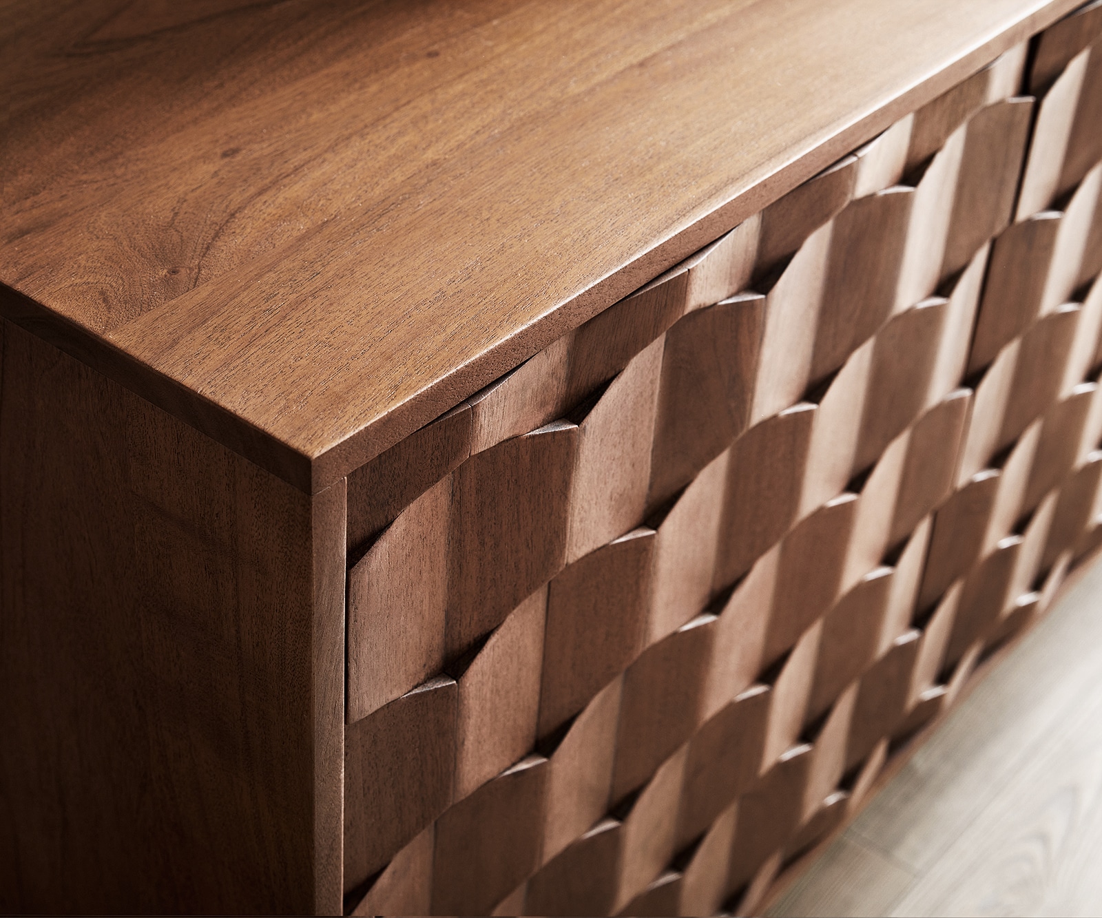 Бюфет 145 cm Акация Кафяв 2 Врати 3 ЧекемеджеОтделения L-Крак Fevo 5 Бюфет 145 cm Акация Кафяв 2 Врати 3 ЧекемеджеОтделения L-Крак Fevo 5