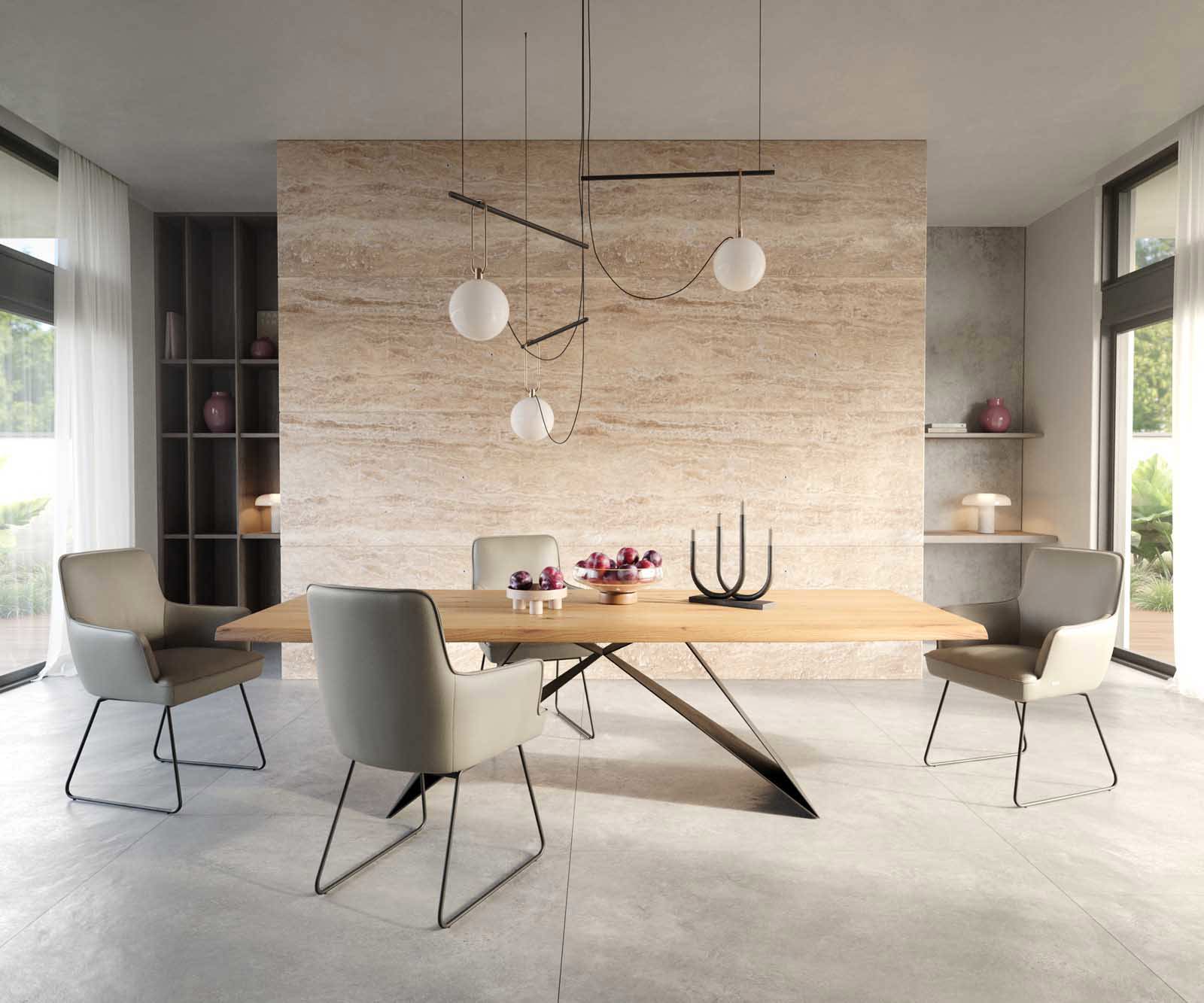 Стол Естествена кожа Сиво-Кафяв Извити крака Черни Покет пружина Heira-Flex 4 Стол Естествена кожа Сиво-Кафяв Извити крака Черни Покет пружина Heira-Flex 4