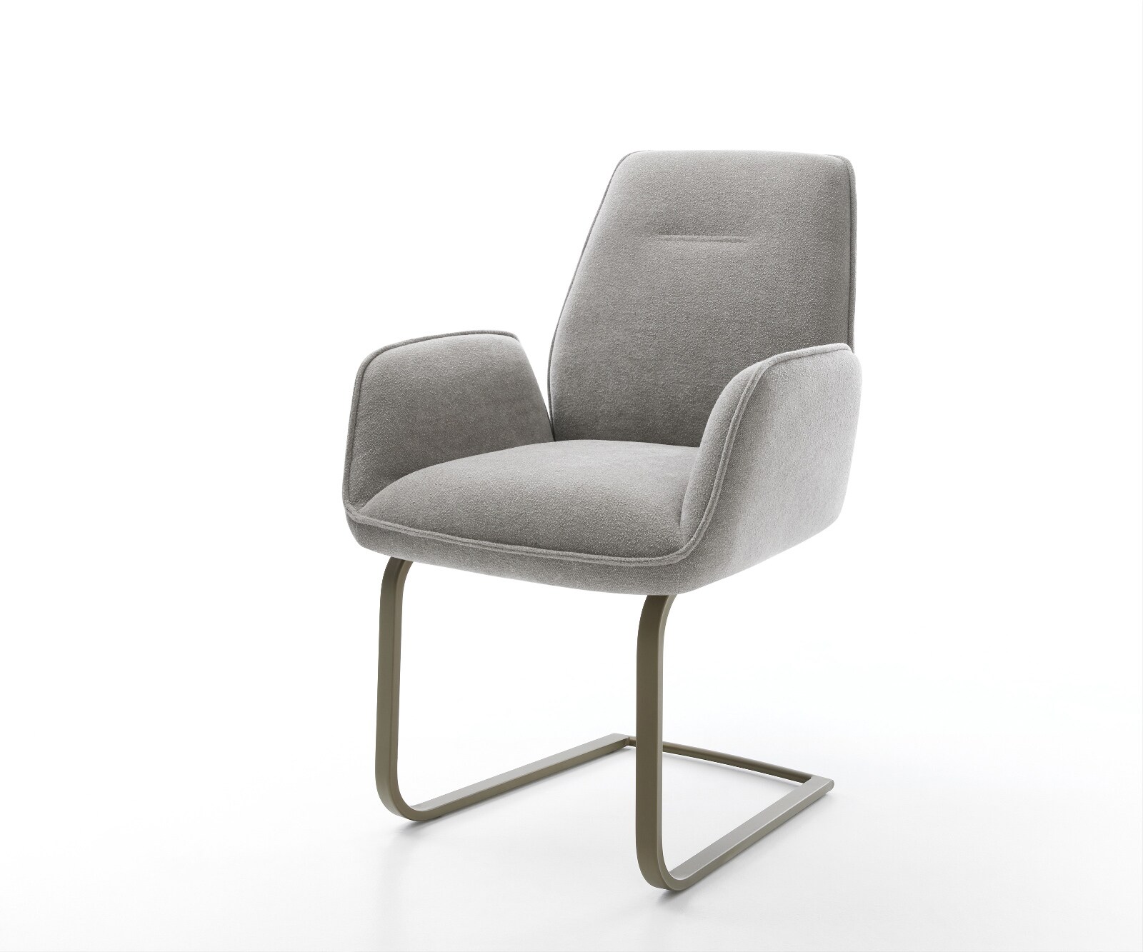 Стол с конзола Zoa-Flex текстурирана тъкан меко сив стол с конзола покритие с плосък ефект титаниева сърцевина с джобни пружини 1