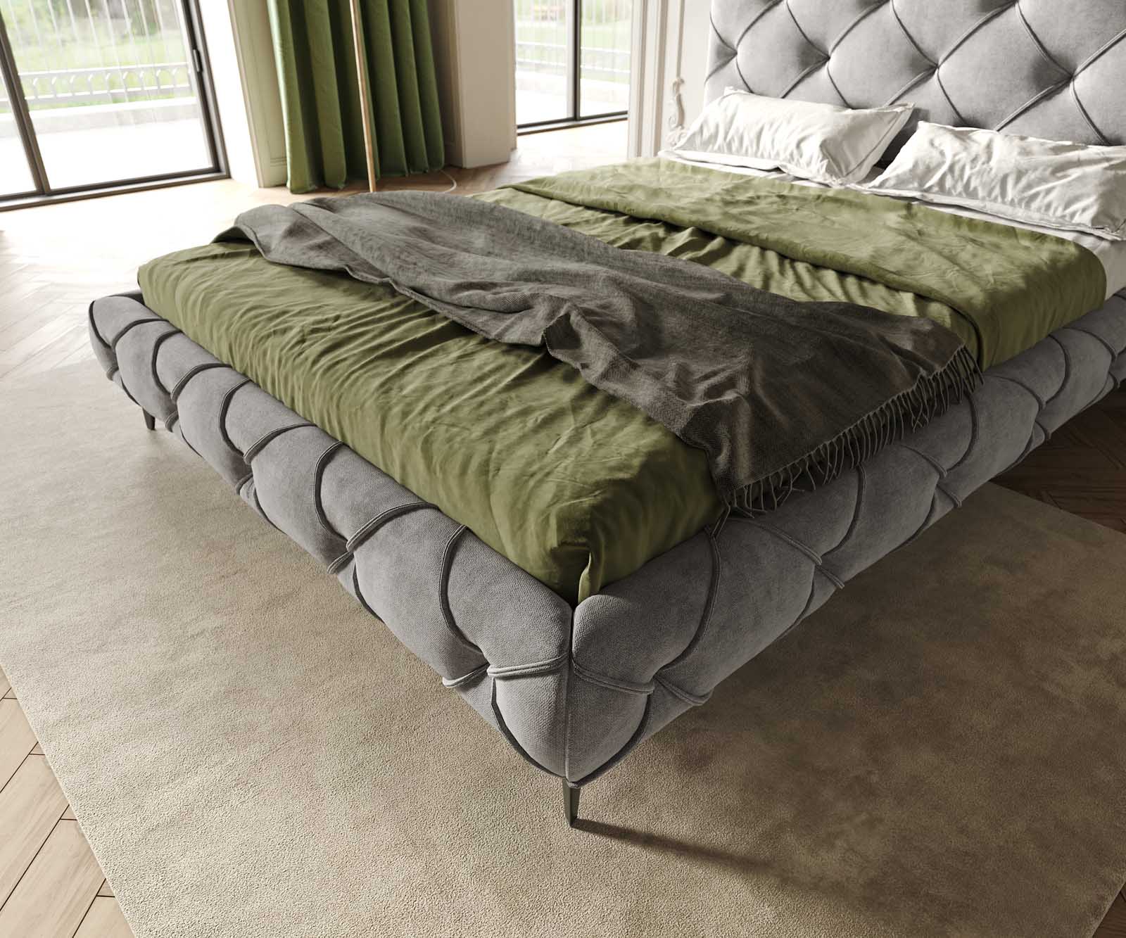 Тапицирано легло Nayara 140x200 cm микрофибър сиво 5 Тапицирано легло Nayara 140x200 cm микрофибър сиво 5