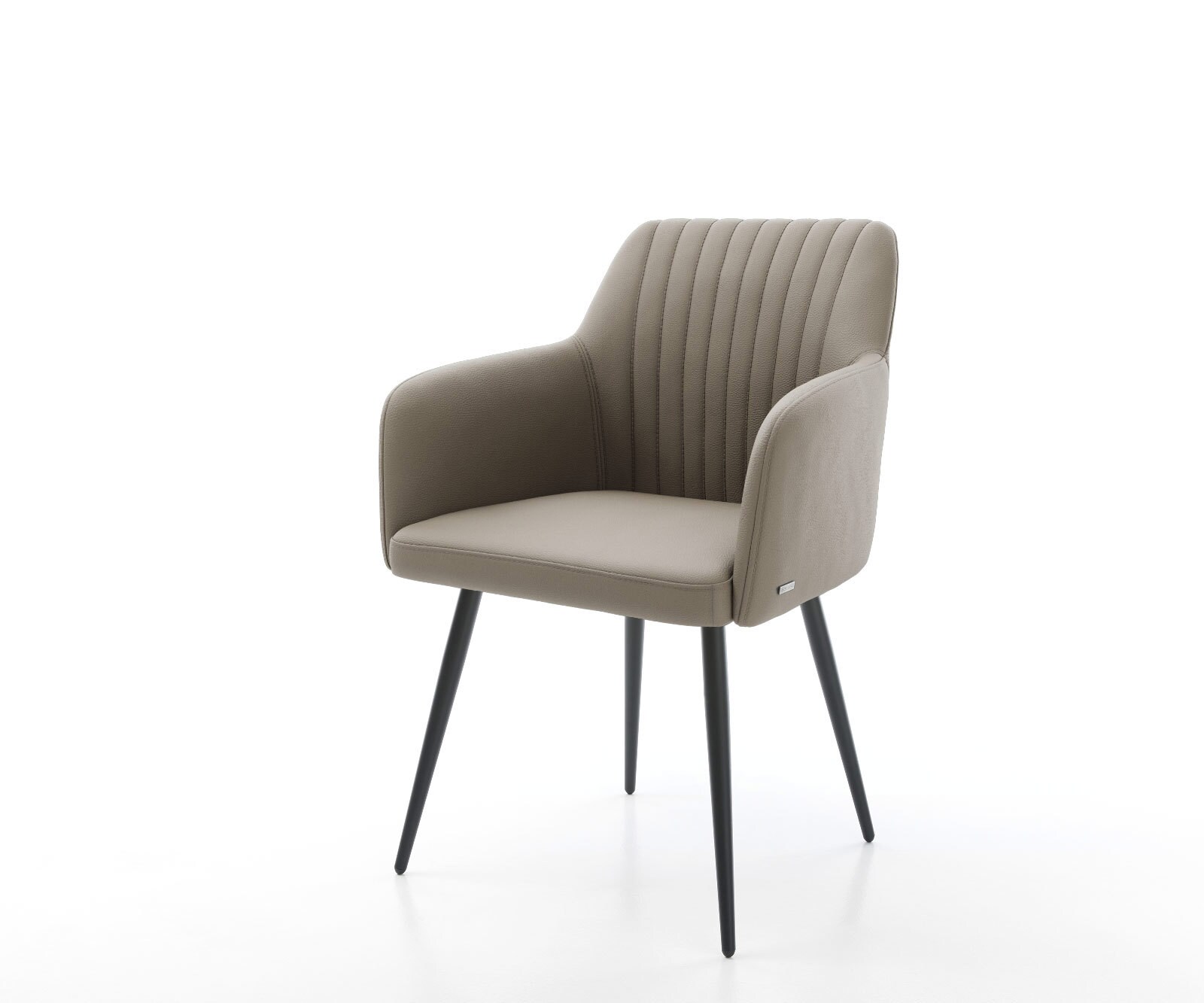 Стол Естествена кожа Кафяв 4-крака Прави Черни Greg-Flex 1