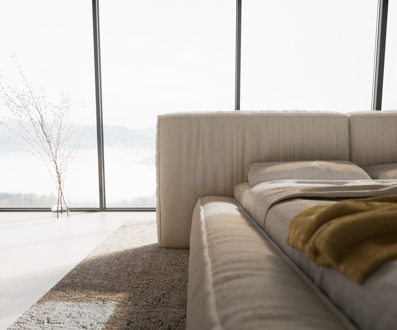 Тапицирано легло Coperti 140x200 cm Bouclé крем-бяло 4