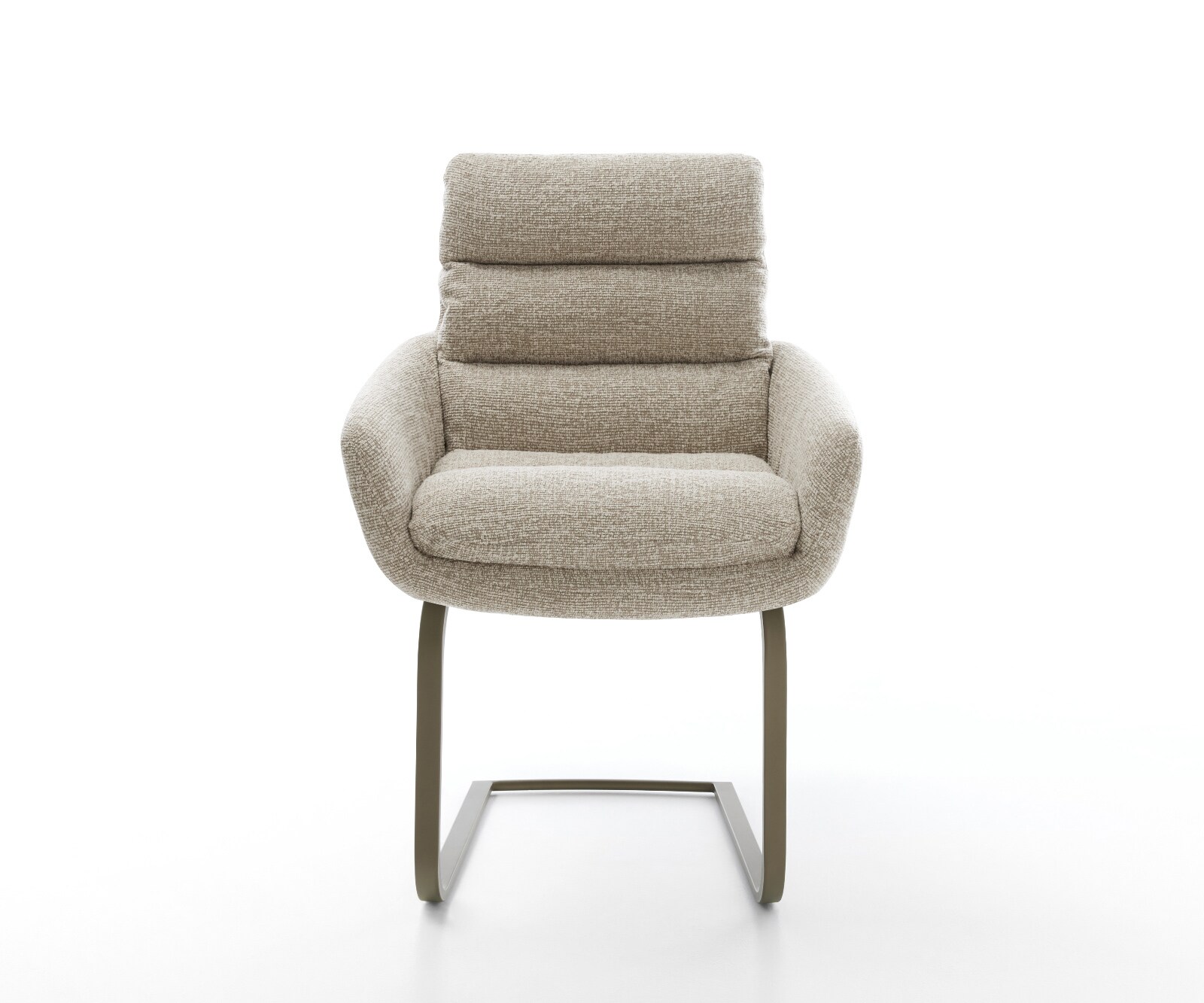 Abelia-Flex конзолен стол с подлакътници Soft Beige тъкан Плосък конзолен стол Покритие с титаниев ефект 1