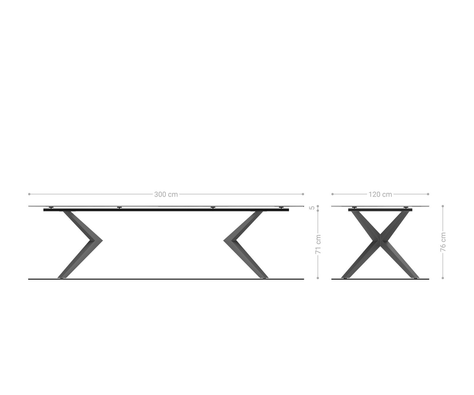 Трапезна маса Edge Boot 300x120 см, керамика Laminam „®“, цвят „Sabbia“ (дъбов), Zenthara, с остри ръбове, метал, черна 7