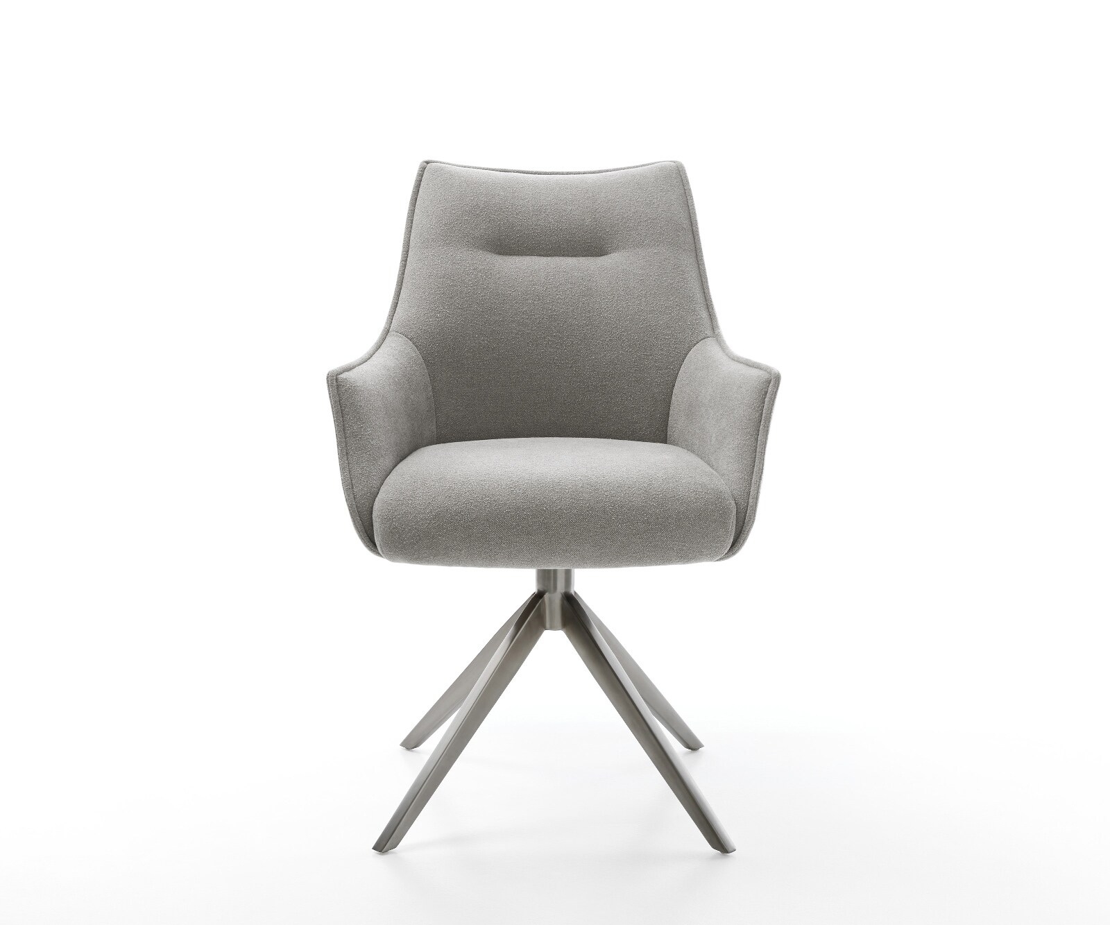 Въртящ се стол Alja-Flex с подлакътници Текстурирана тъкан Меко сиво Кръстосана рамка широк графит Завъртане на 360° Люлееща се функция Ядро от джобни пружини 2