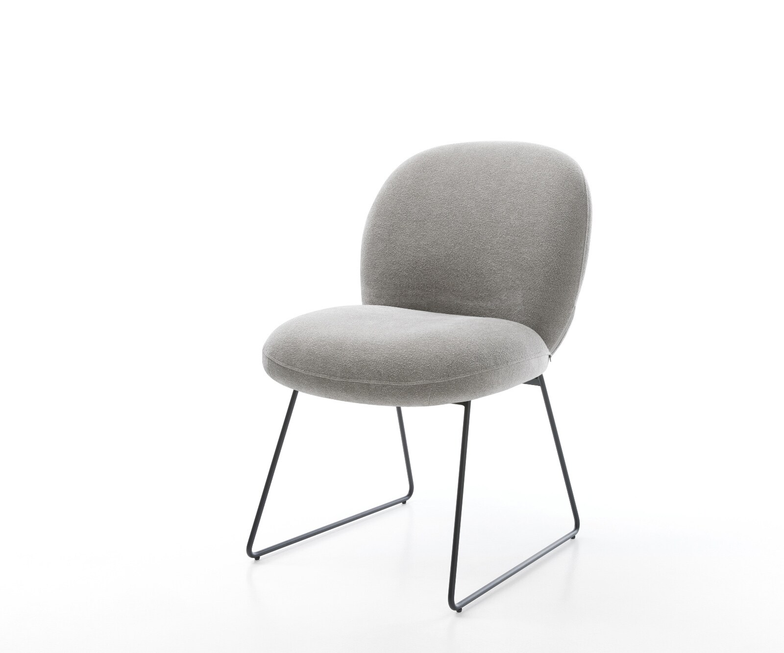 Стол за хранене Nube-Flex текстурирана тъкан мека сива основа от шейни черна сърцевина от джобни пружини