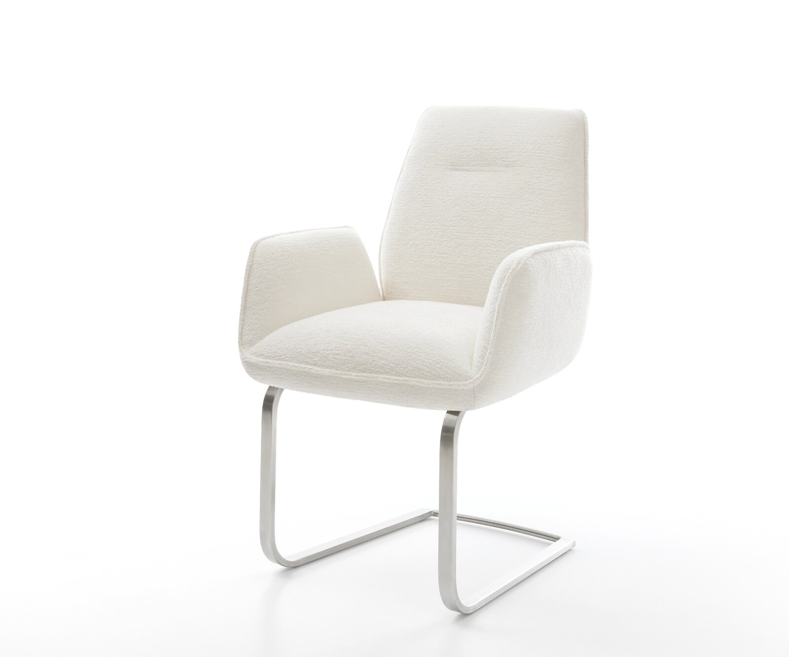 Стол с конзола Zoa-Flex Bouclé Soft Beige Стол с конзола с плоска сърцевина от джобни пружини от неръждаема стомана 1