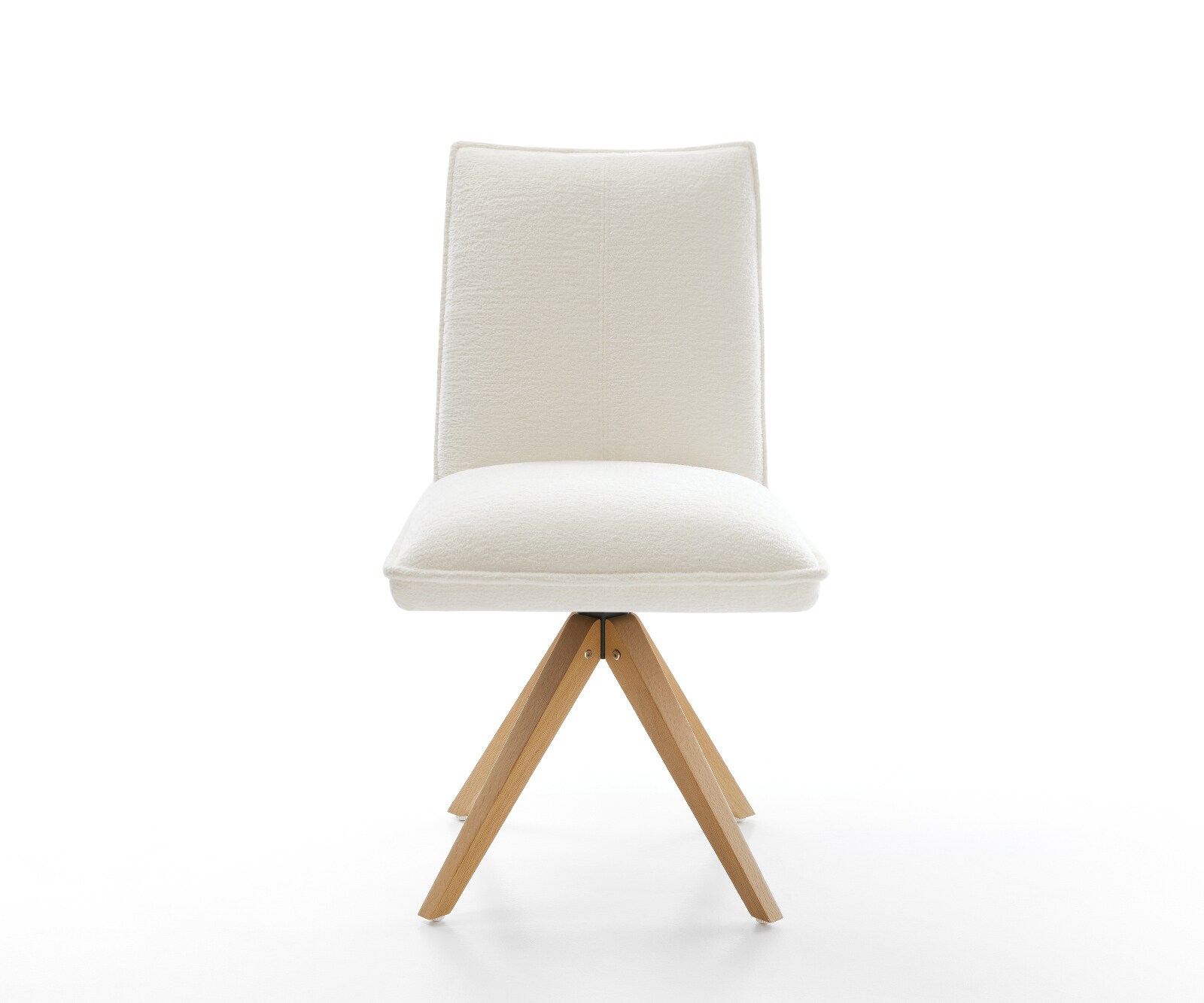 Въртящ се стол Lelio-Flex Bouclé Soft Beige Дървена рамка ъглова естествена 180° завъртане Ядро от джобни пружини 2