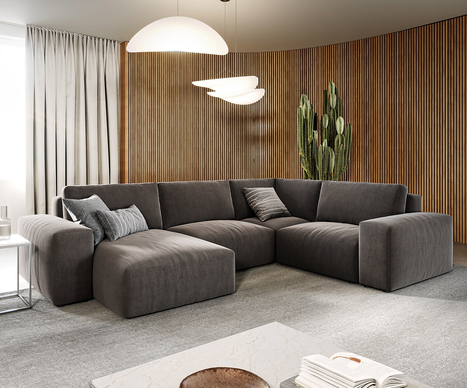  L 330x230 cm Микрофибър КакиКафяв Лежанка вариации Lanzo