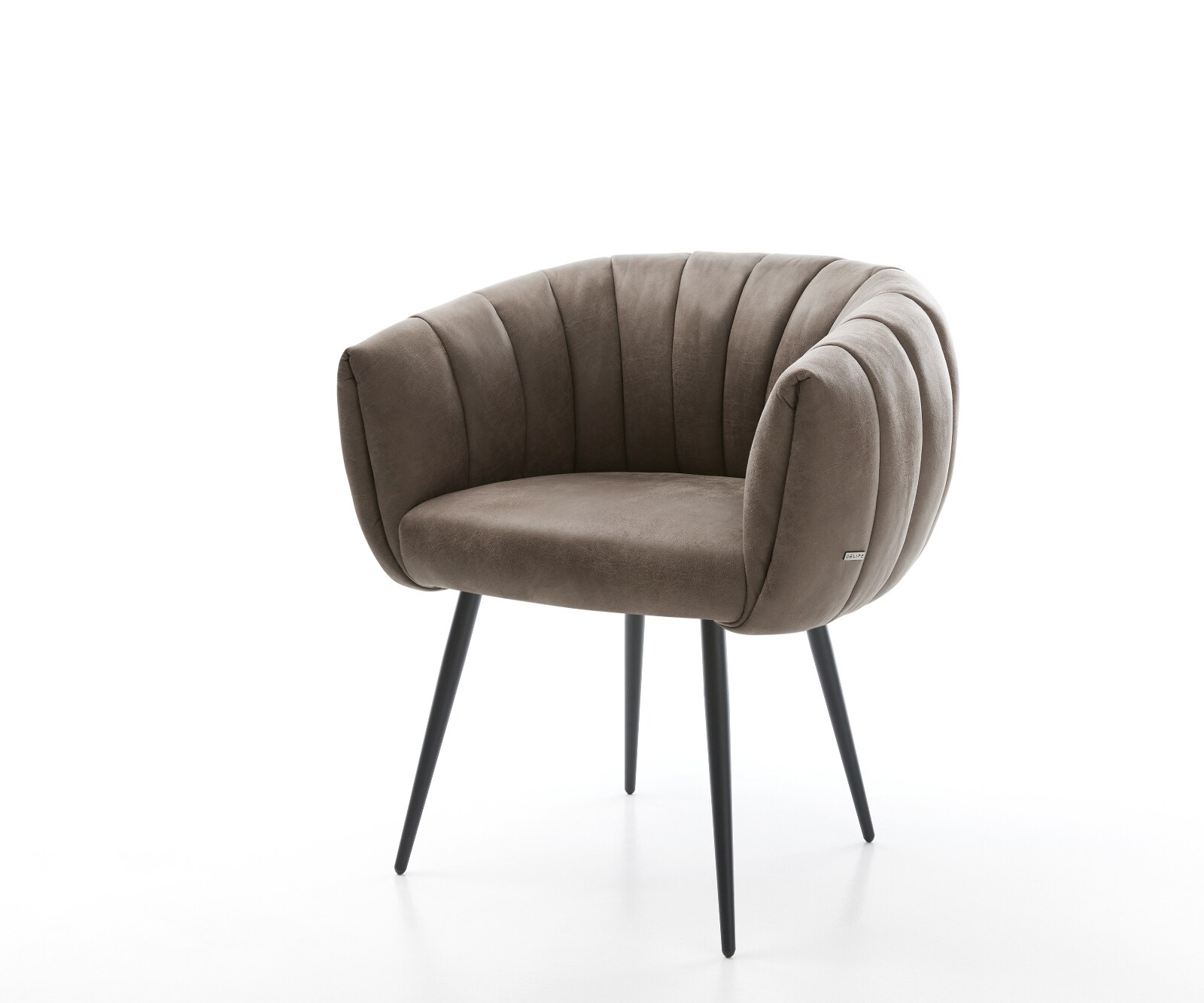 Трапезен стол Jada-Flex микрофибър сив, 4-футов конусовиден черен джоб пружинна сърцевина