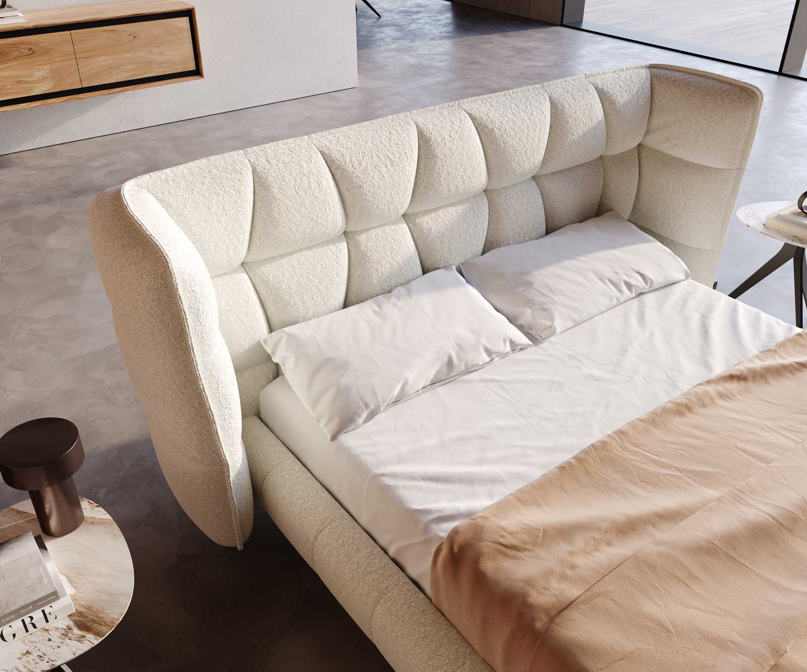 Тапицирана основа за легло Capujo 140x200 cm, кремаво-бяло 3 Тапицирана основа за легло Capujo 140x200 cm, кремаво-бяло 3