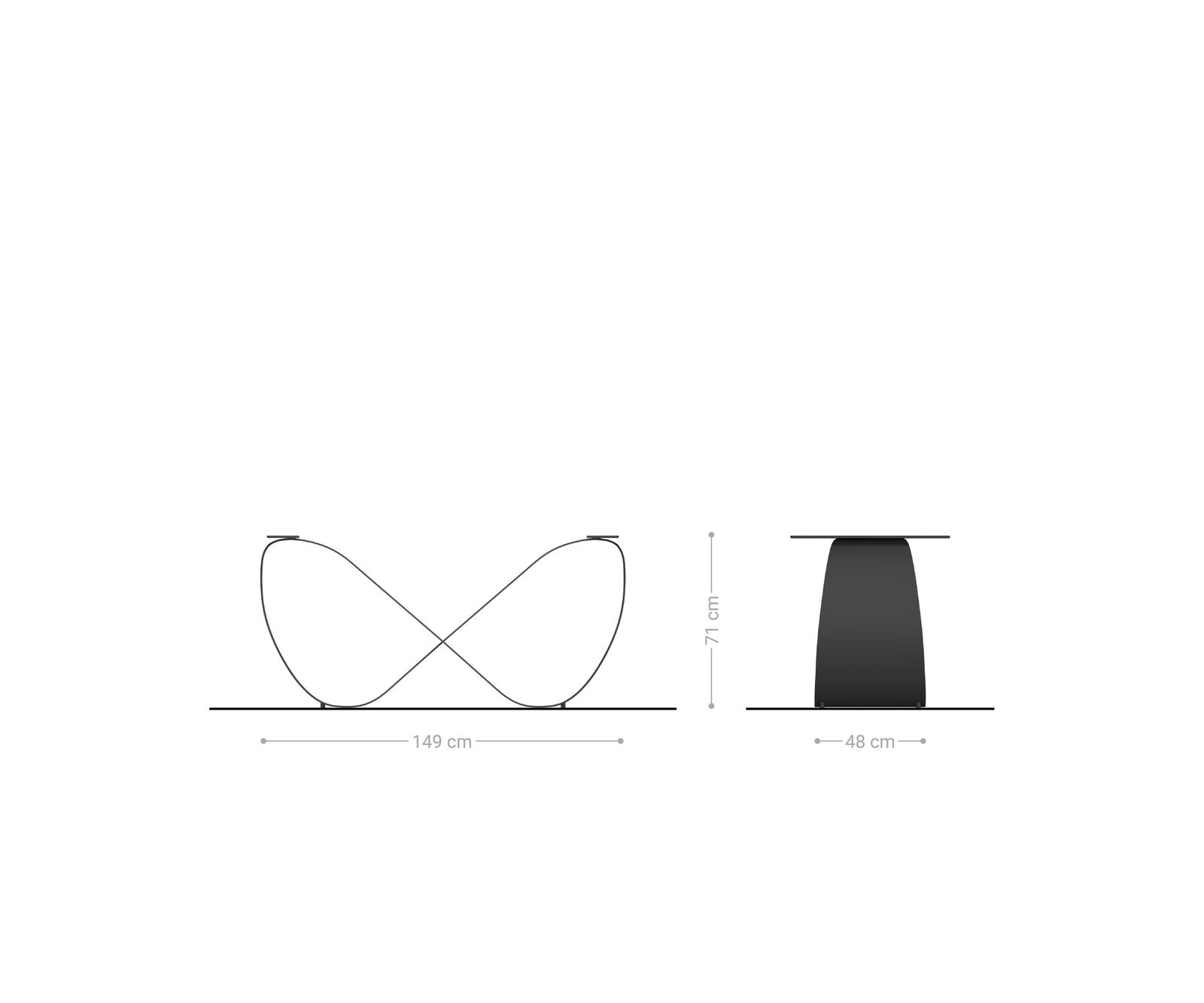  Метал Черен за Плот за маса от 240 cm Infinity 2
