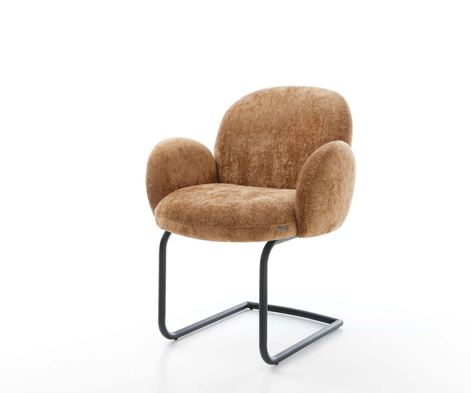 Люлеещ стол с подлакътници Шенил Ръжда Конзолен крак кръгъл Черен Покет пружина Nube-Flex 1