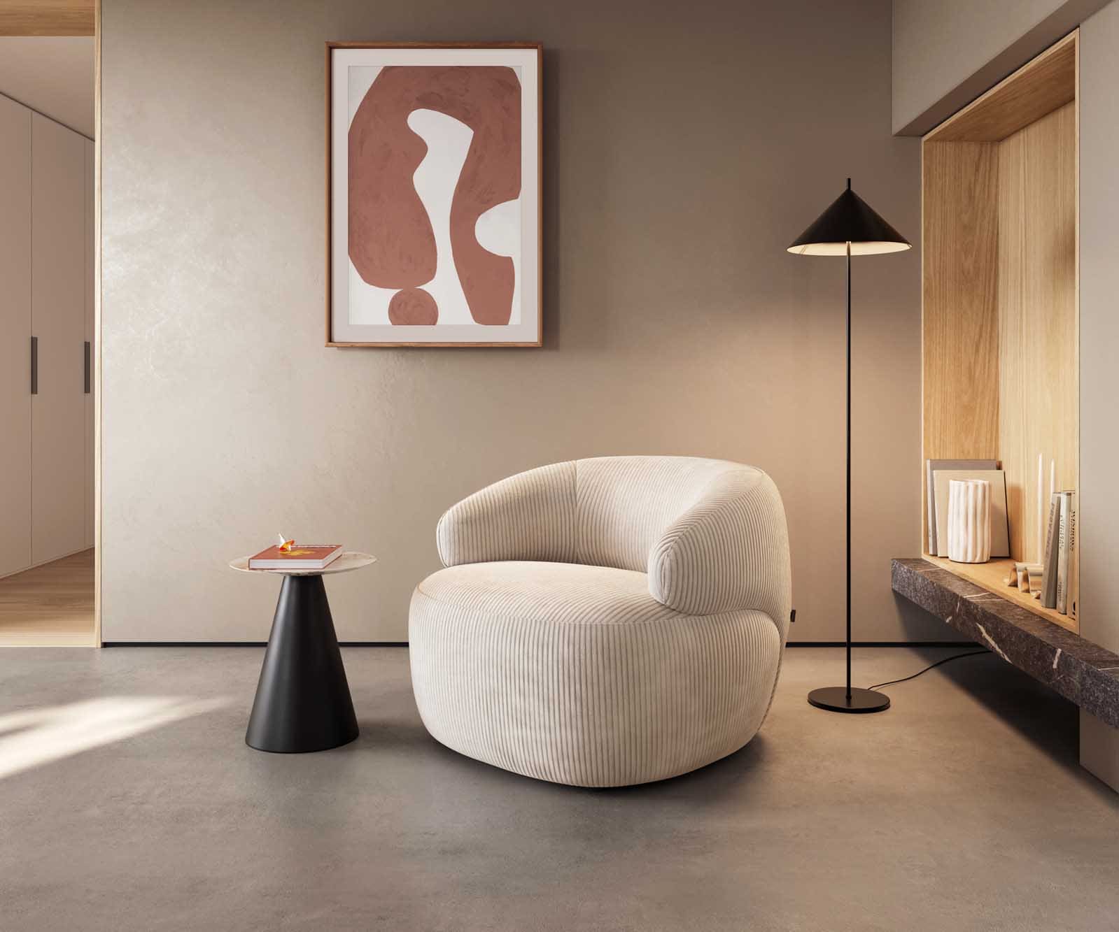 Кресло за отдих Nova 88x88 cm Cord бежаво Кресло за отдих Nova 88x88 cm Cord бежаво