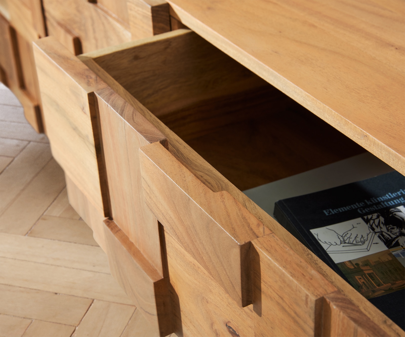 ТВ шкаф 260 cm 4 Врати 2 ЧекемеджеОтделения Акация Натурал висящ Puzzle 4 ТВ шкаф 260 cm 4 Врати 2 ЧекемеджеОтделения Акация Натурал висящ Puzzle 4