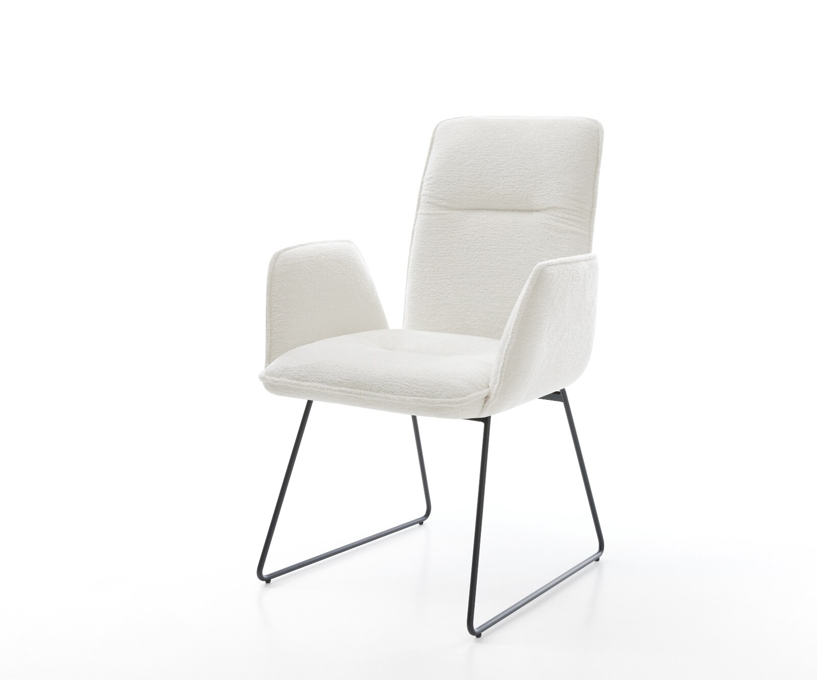 Трапезен стол Vinja-Flex Bouclé Soft Beige Основа за шейни черна 1