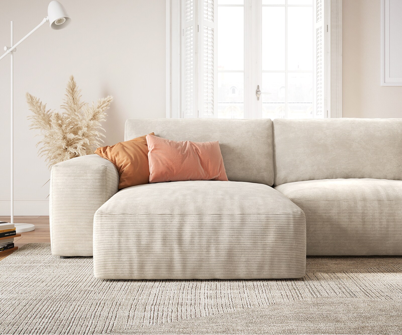 Дневен тракт Lanzo XL 360x260 cm Cord Beige Recamiere variable 4