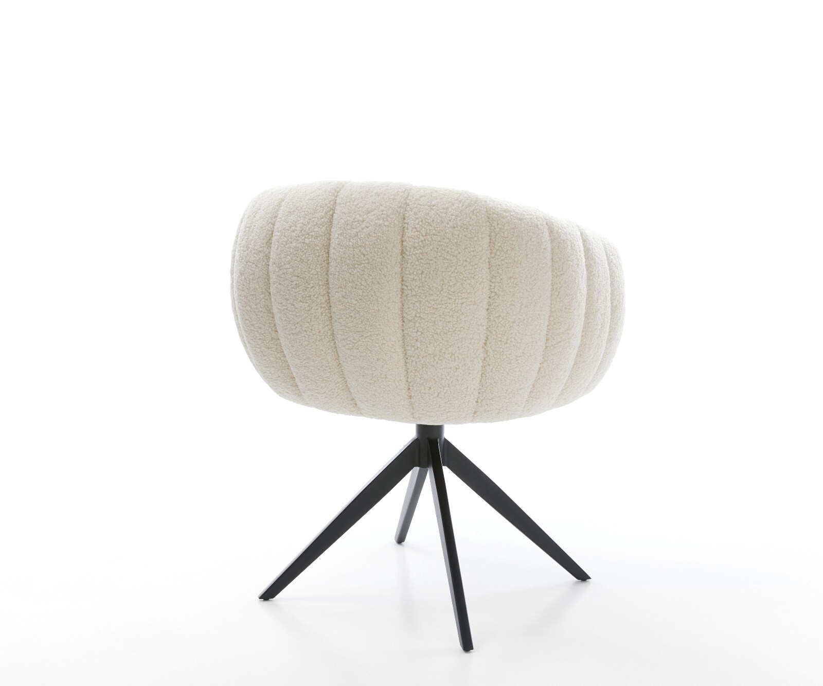 Въртящ се стол Jada-Flex Teddy плат Бежов, Кръстосана рамка широка черна, 360° въртене, Люлееща се функция, Ядро от джобни пружини 5