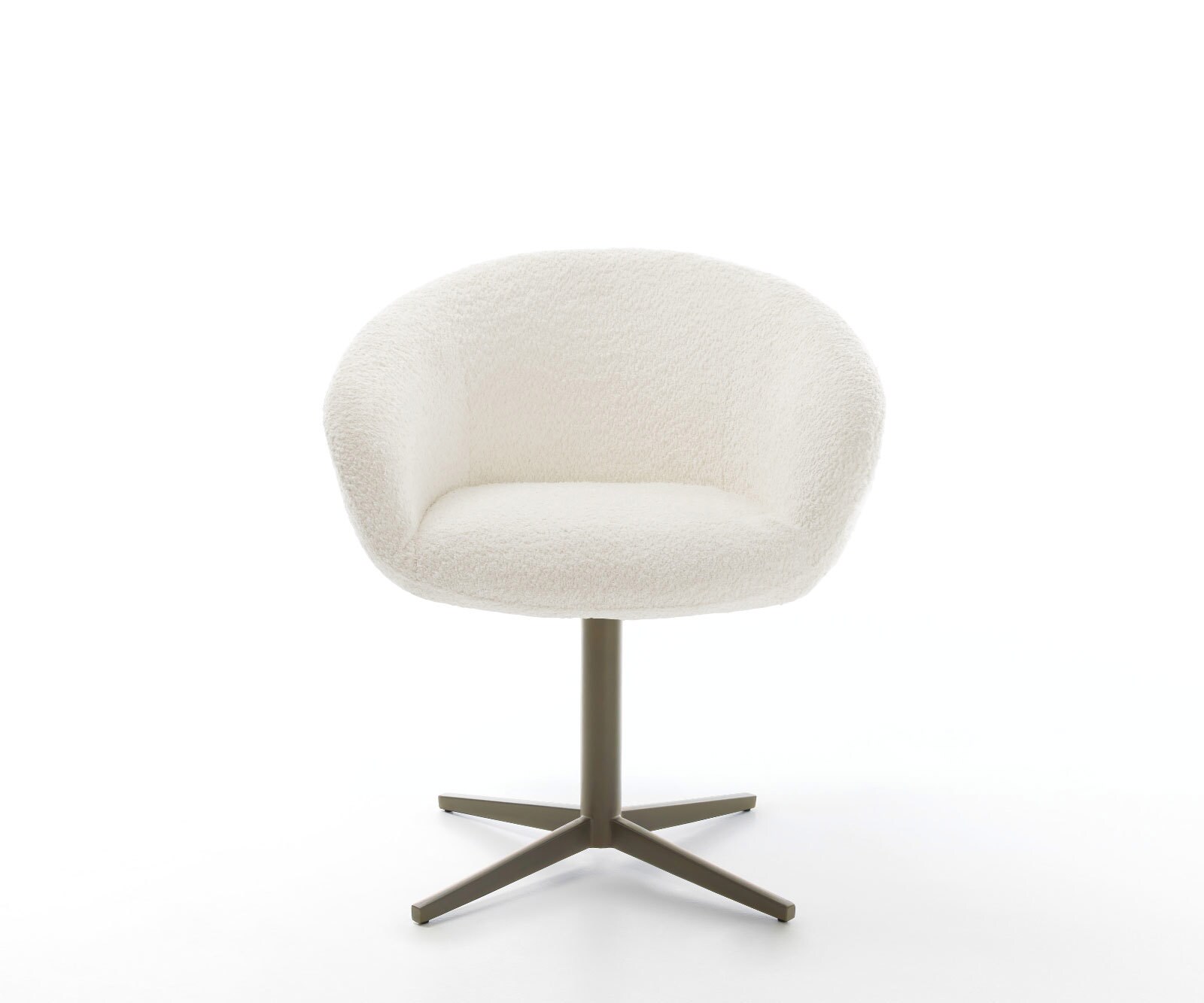 Врътящ се стол с подлакътници Букле Бял Офис основа  Titan 360° въртящ се Покет пружина Vinka-Flex 2