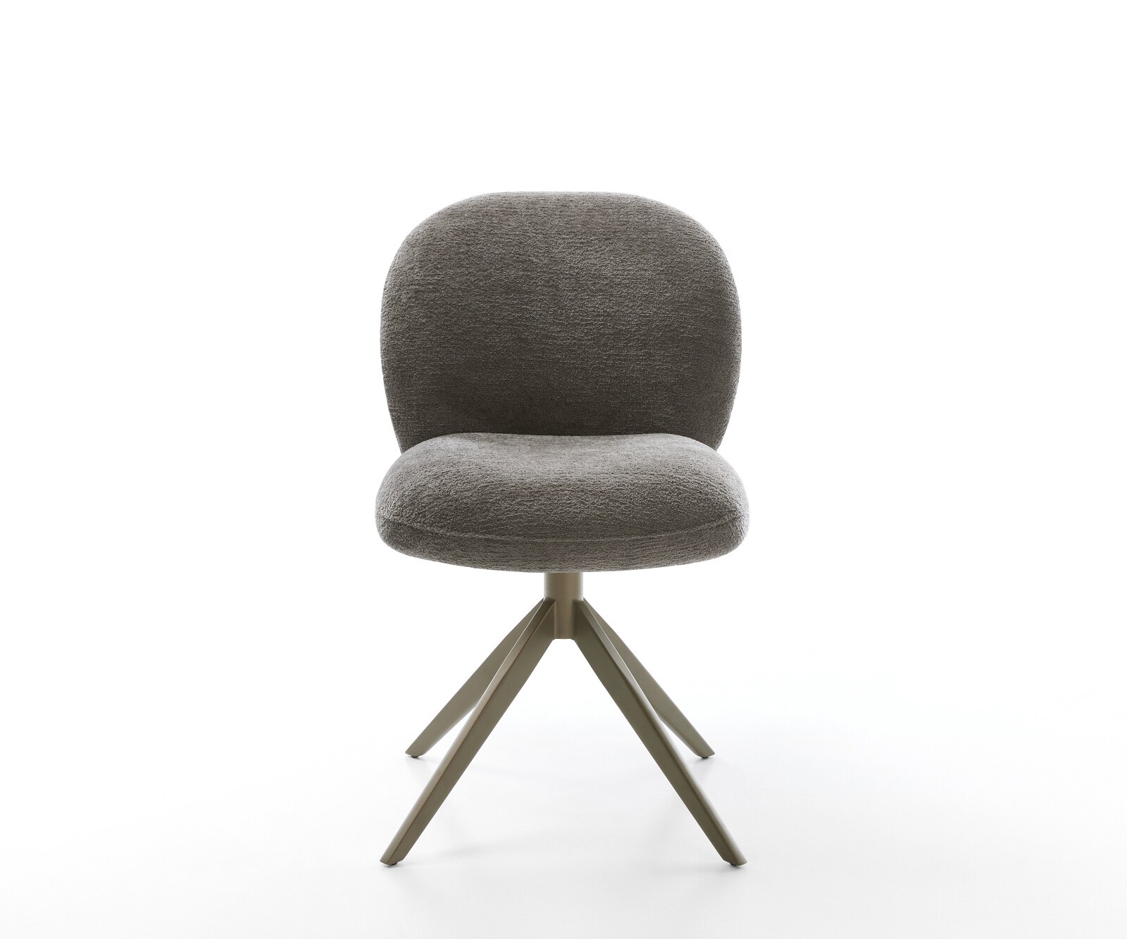 Въртящ се стол Nube-Flex Bouclé Soft Mud Кръстосана рамка широка Ефектно покритие Титан 360° завъртане Люлееща се функция Ядро от джобни пружини 2
