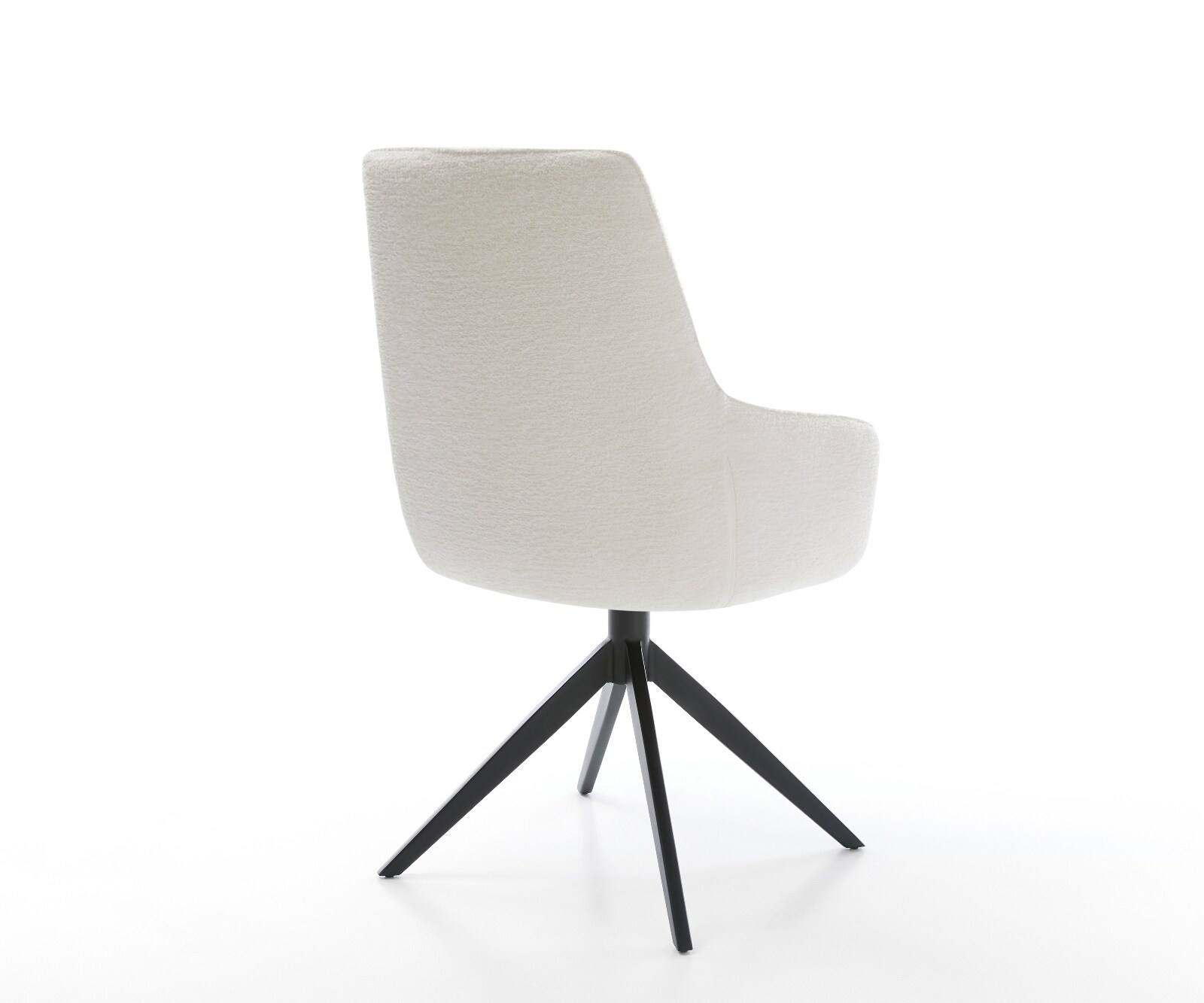 Въртящ се стол Zelia-Flex с подлакътници Bouclé Soft Beige Кръстосана основа широка Черно Въртене на 360° Люлееща се функция Ядро от джобни пружини 5