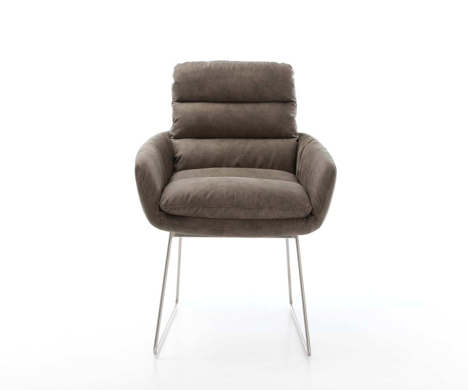 Стол с подлакътници Таупе Винтидж Извити крака Неръждаема стомана Abelia-Flex 1