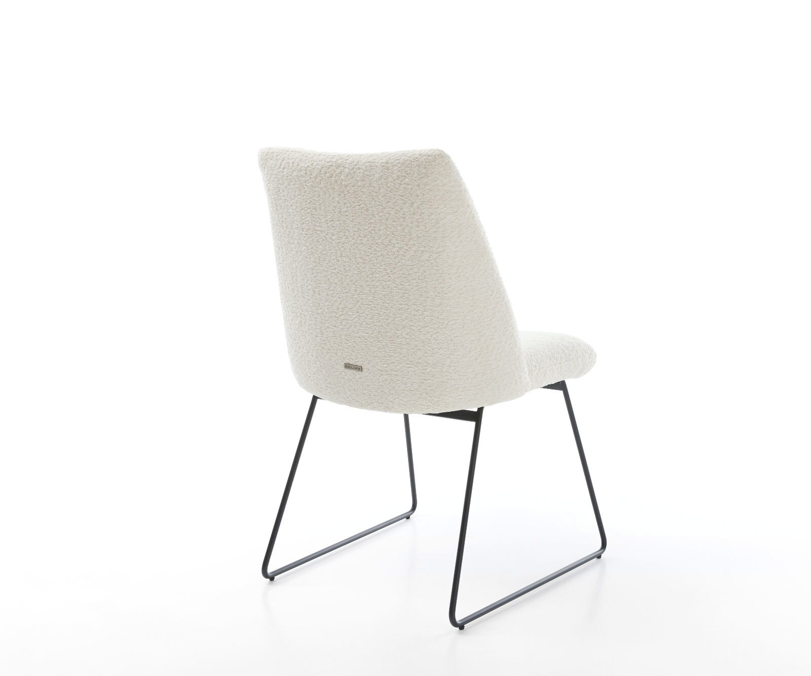 Трапезен стол Букле Бял Извити крака Черен Покет пружина Elso-Flex 5