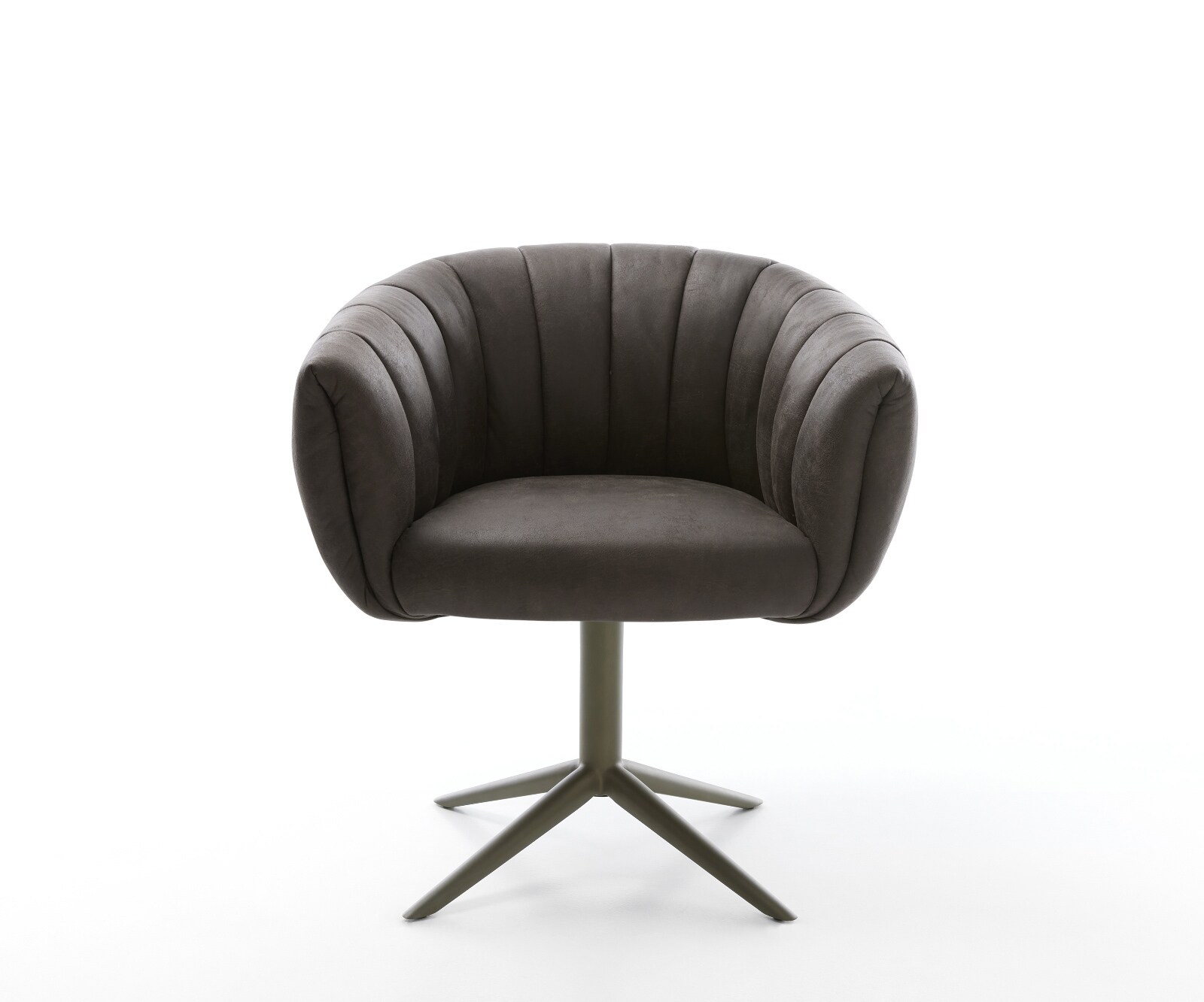 Въртящ се стол Jada-Flex микрофибър антрацит винтидж база ефект покритие титан 360° въртяща се люлееща се функция сърцевина от джобни пружини 1