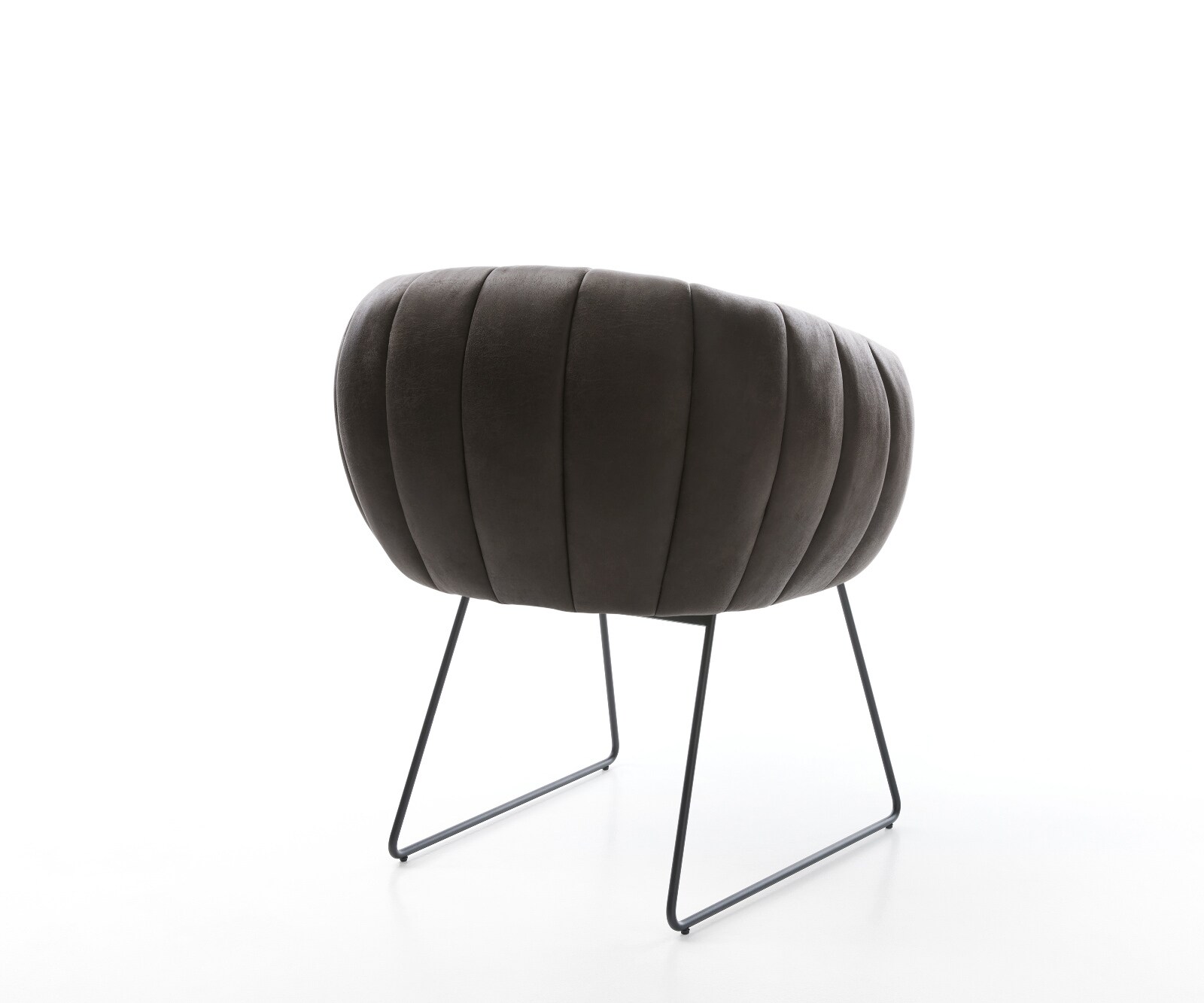 Трапезен стол Jada-Flex от микрофибър антрацит, винтидж основа шейнa, черна сърцевина от джобни пружини 4