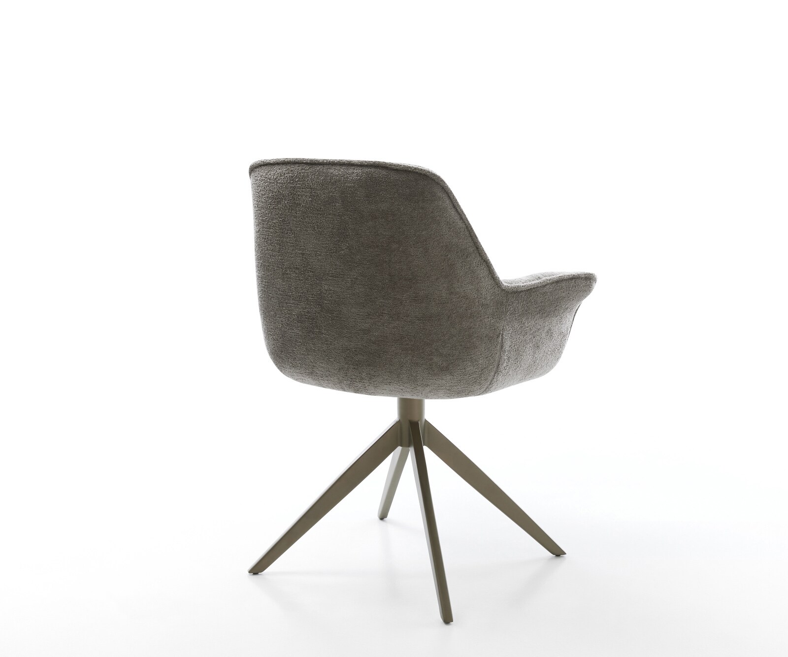 Въртящ се стол Kaira-Flex Bouclé Soft Mud Кръстосана рамка широка Ефектно покритие Титан 360° въртене Люлееща се функция 4