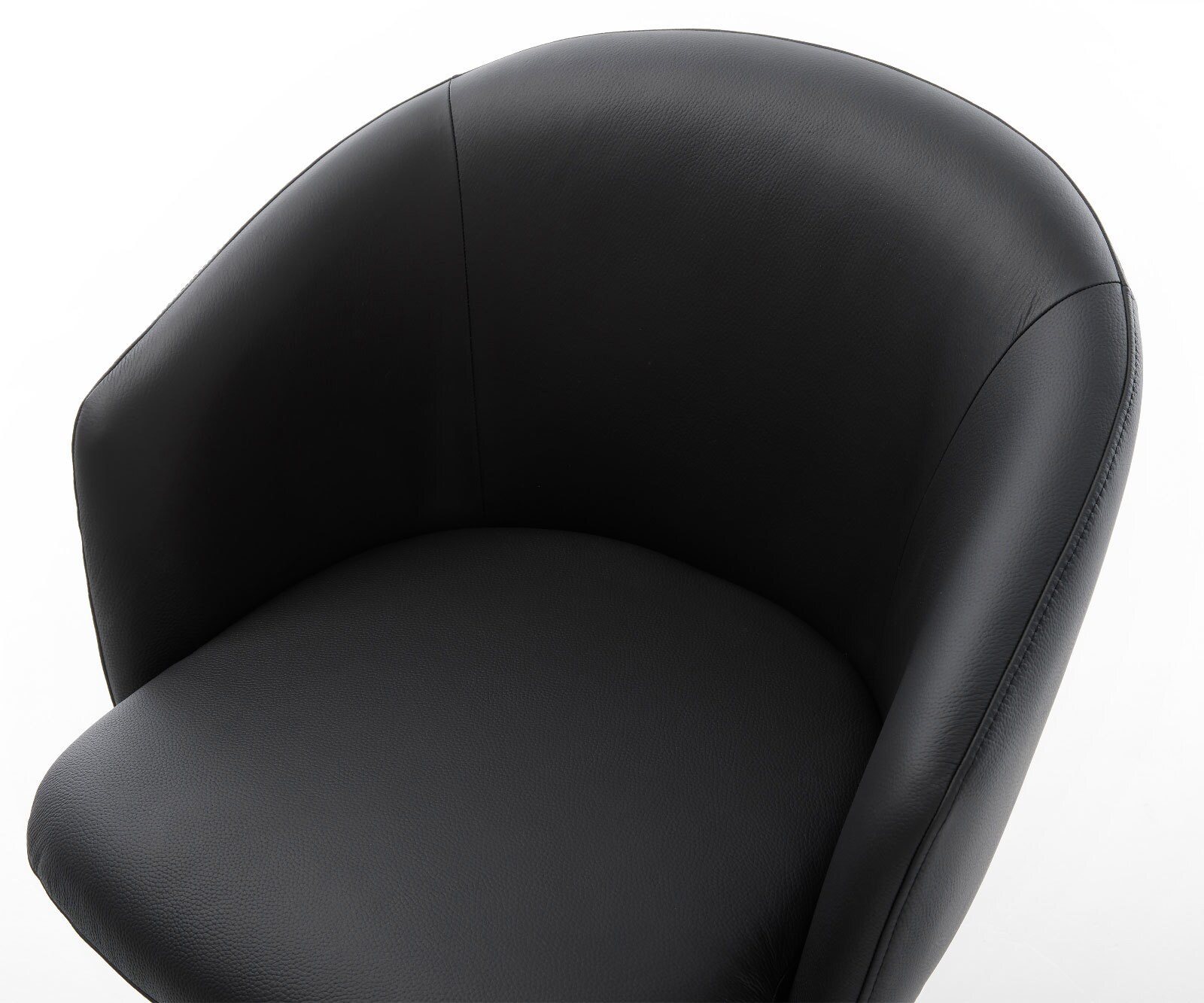 Люлеещ стол с подлакътници Естествена кожа Черен Конзолен крак кръгъл Неръждаема стомана Покет пружина Caja-Flex 4