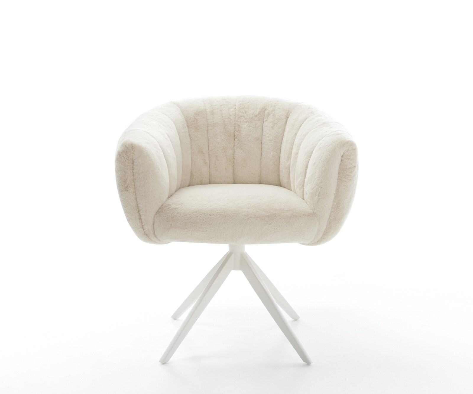 Въртящ се стол Jada-Flex плюш кремаво-бял Кръстосана рамка широка бяла 360° въртене Люлееща се функция Ядро от джобни пружини 1