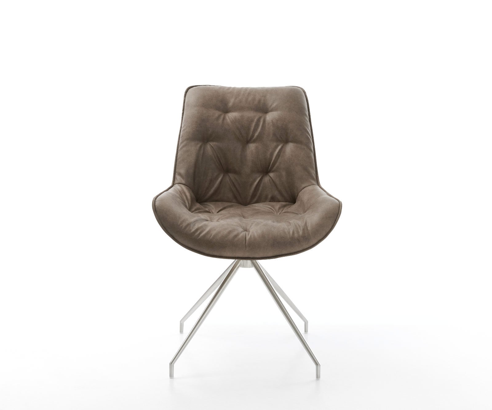 Врътящ се стол Таупе Винтидж Конус крак кръгъл Неръждаема стомана 180° въртящ се Taimi-Flex 2 Врътящ се стол Таупе Винтидж Конус крак кръгъл Неръждаема стомана 180° въртящ се Taimi-Flex 2