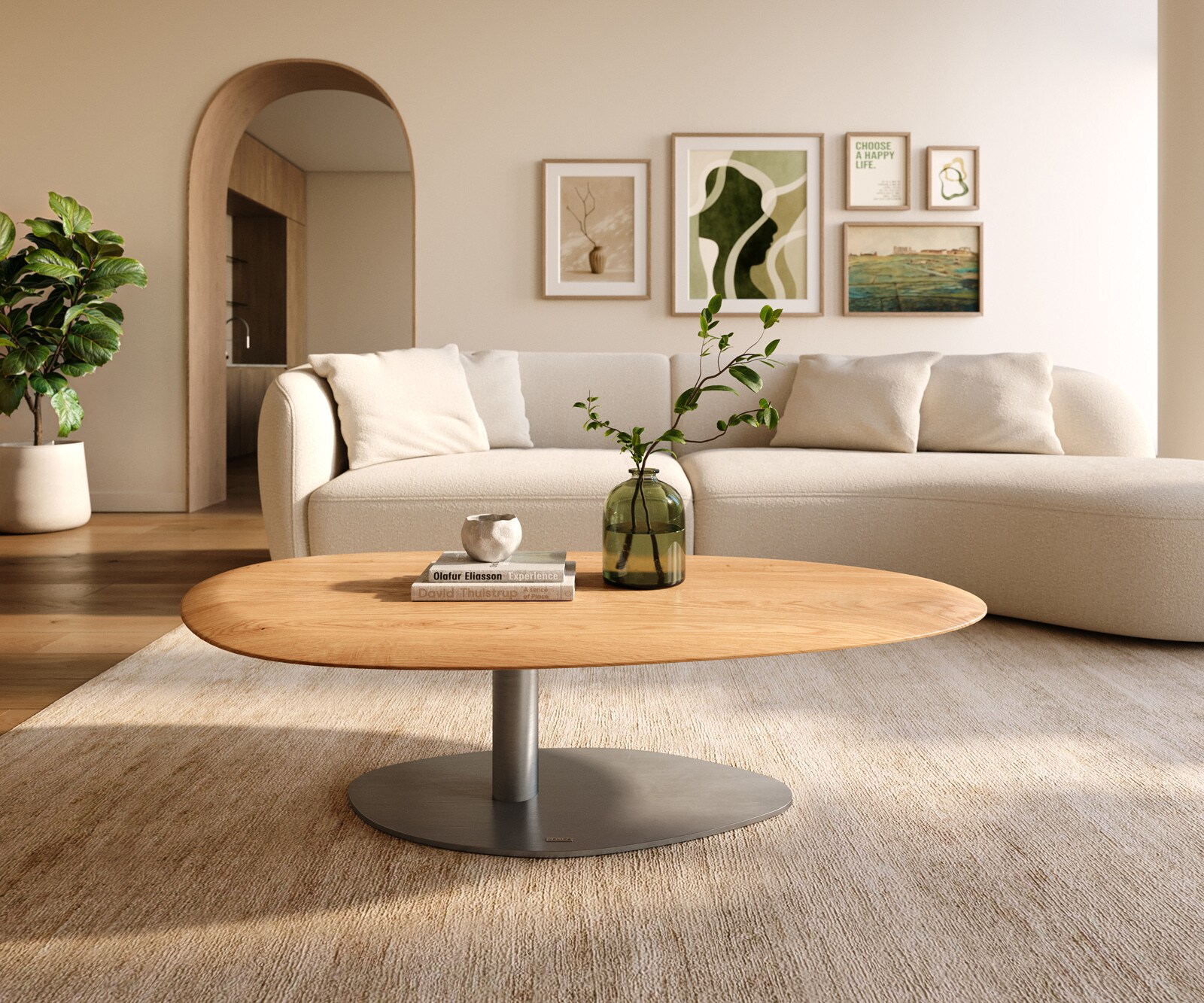 Couchtisch Edge Massivholz Oval 5