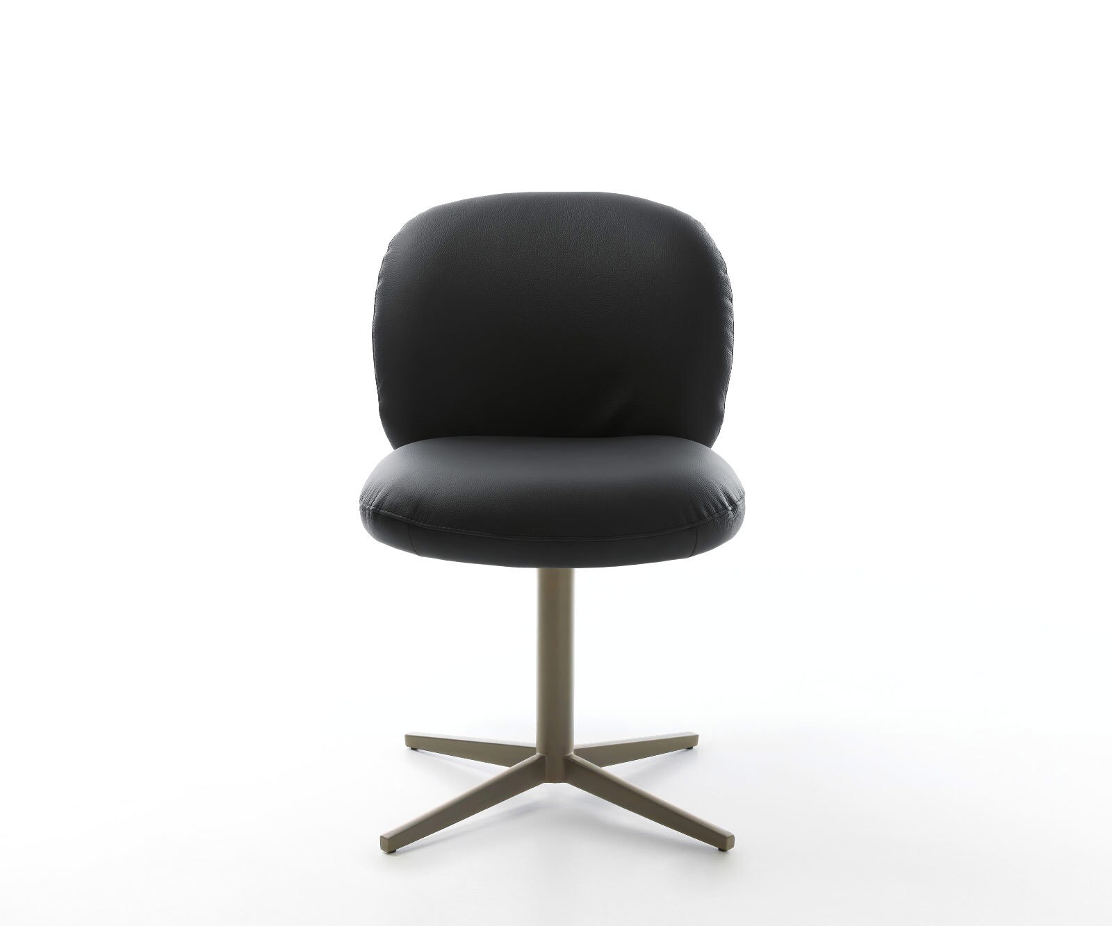 Врътящ се стол Естествена кожа Черен Офис основа  Titan 360° въртящ се Покет пружина Nube-Flex 2