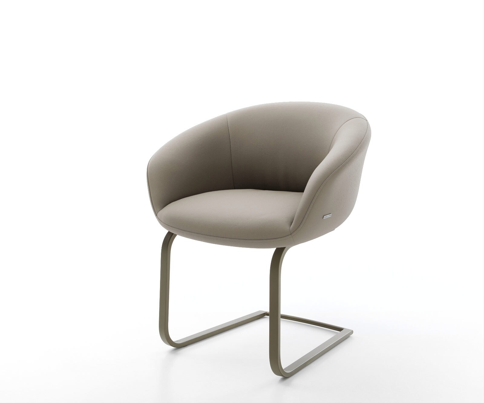 Люлеещ стол с подлакътници Естествена кожа Сиво-Кафяв Конзолен крак плосък  Титан Покет пружина Vinka-Flex 1