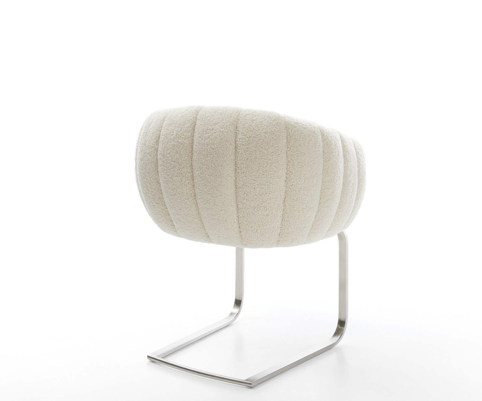 Конзолен стол Jada-Flex, teddy плат бежов, конзолен стол плосък, джоб пружина сърцевина от неръждаема стомана 4