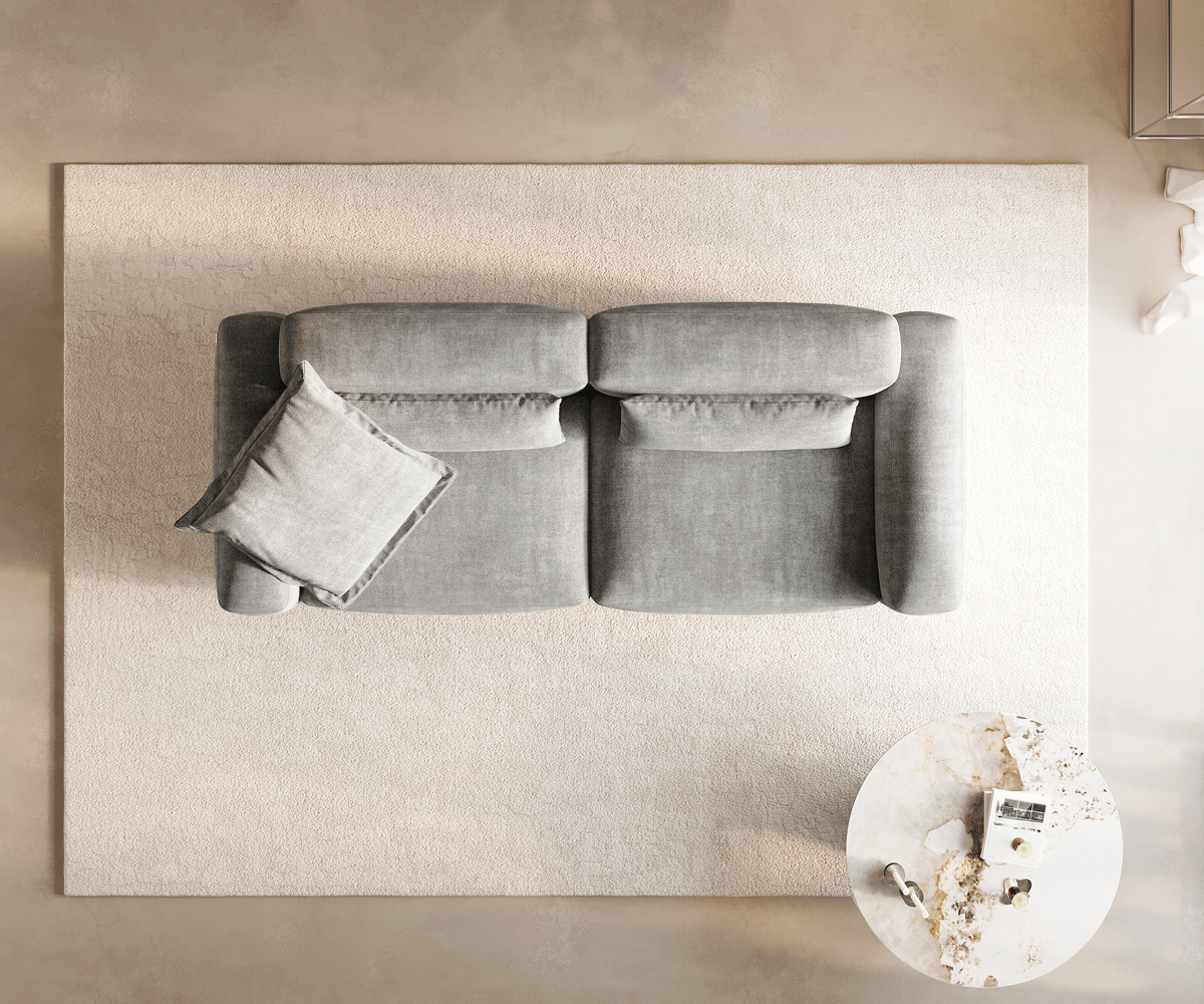 Голям диван Freestyle 280x110 cm текстурирана тъкан мек сив шев 5