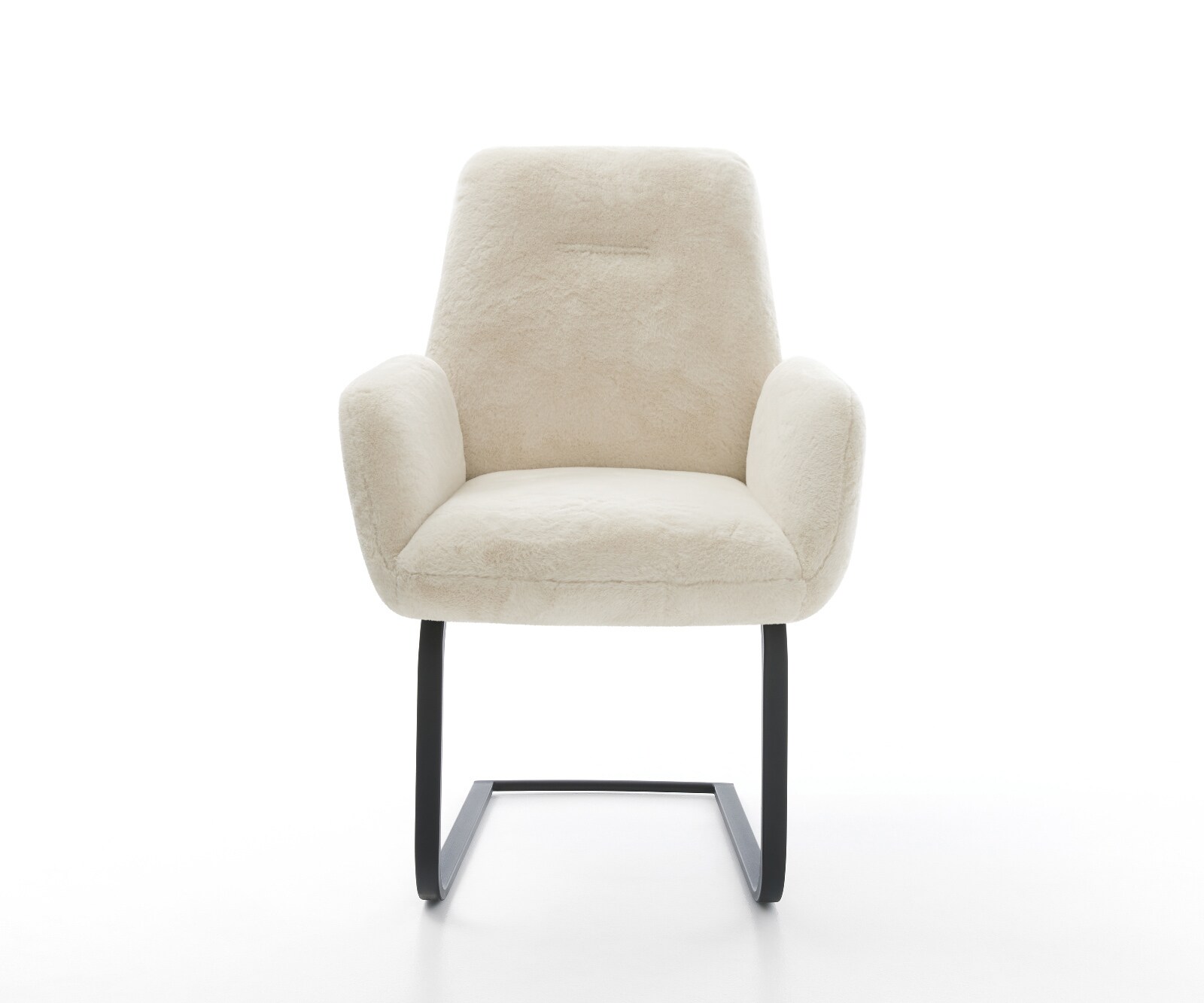 Стол с конзола Zoa-Flex плюш кремаво-бяло Стол с конзола плоско черно Ядро от джобни пружини 2