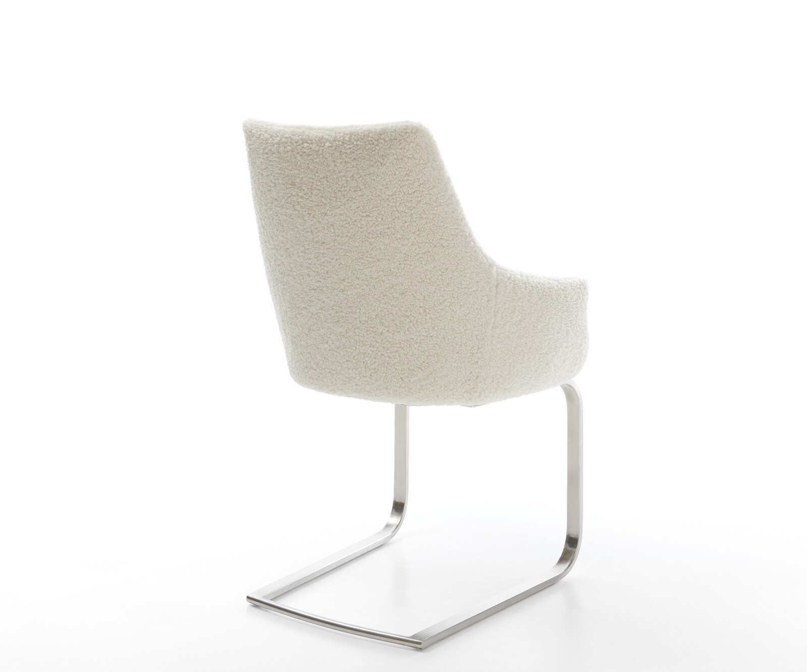 Стол с конзола Alja-Flex с подлакътници Теди плат Бежов стол с конзола плосък Ядро от джобни пружини от неръждаема стомана 5