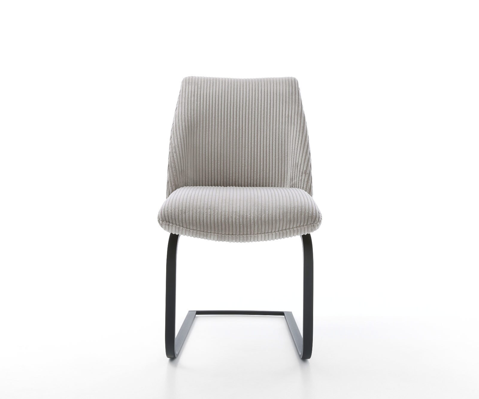 Люлеещ стол Корд Сребристо сив Конзолен крак плосък Черен Покет пружина Elso-Flex 2