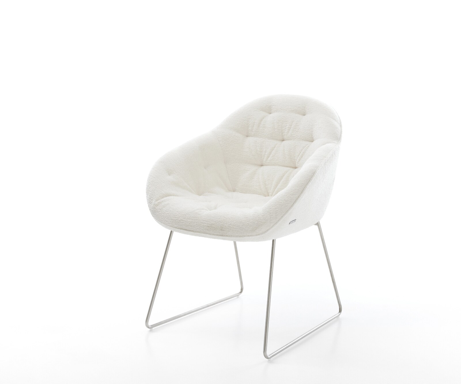Стол за хранене Gaio-Flex Bouclé Soft Beige Основа за шейни от неръждаема стомана 1