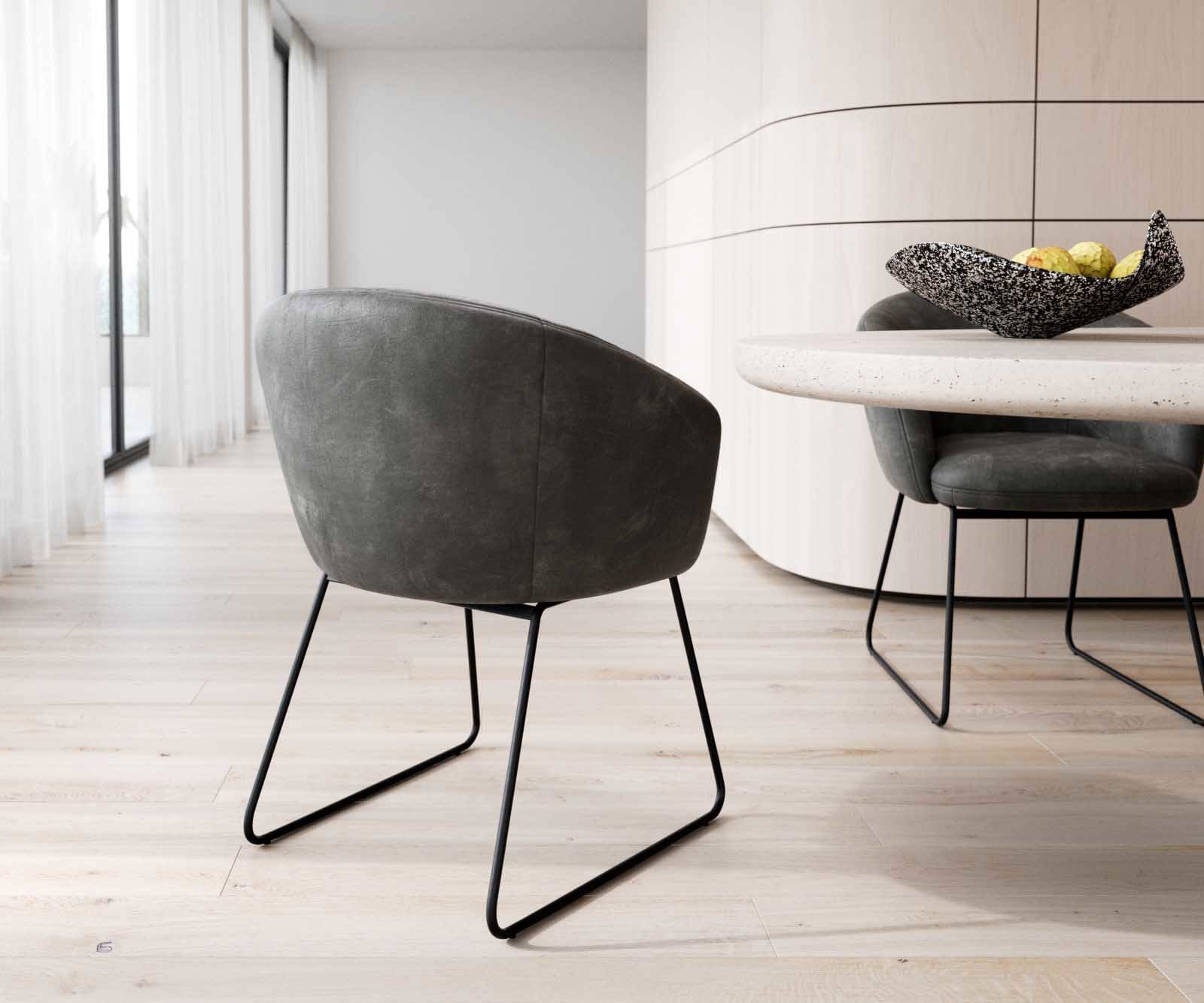 Стол Антрацит Винтидж Извити крака Черни Покет пружина Caja-Flex 4 Стол Антрацит Винтидж Извити крака Черни Покет пружина Caja-Flex 4