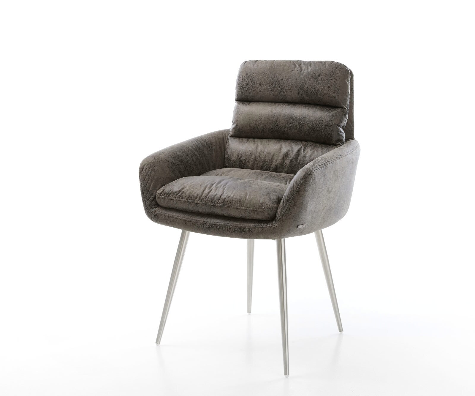 Стол с подлакътници Сив Антик 4-крака Прави Неръждаема стомана Abelia-Flex