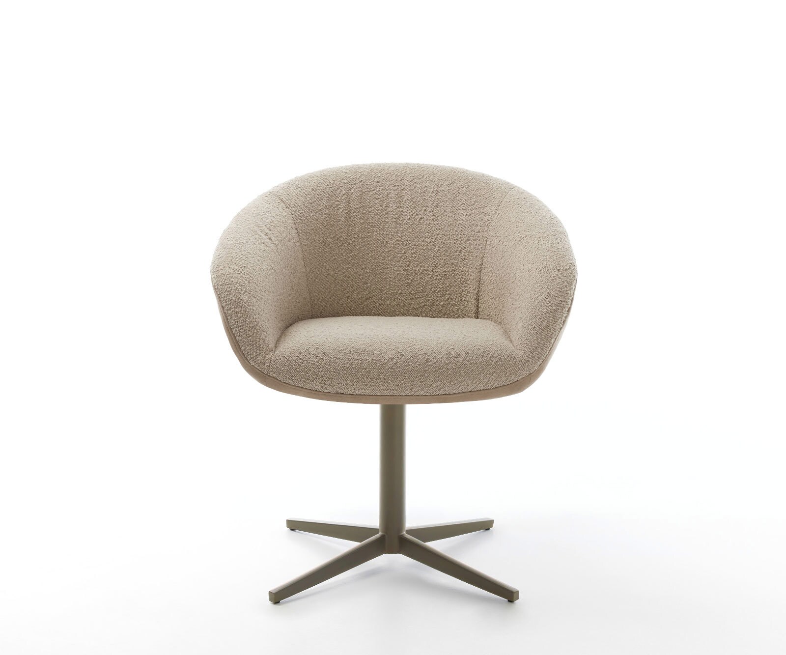 Врътящ се стол с подлакътници Комбинация от дамаски Сиво-Кафяв Офис основа  Titan 360° въртящ се Покет пружина Vinka-Flex 2