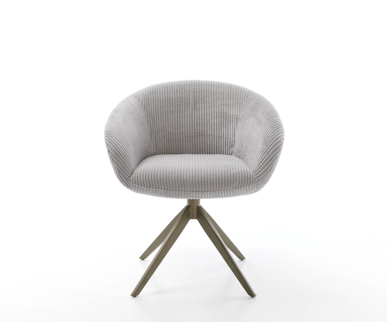 Врътящ се стол с подлакътници Корд СребристСив Конус крак плосък  Titan 360° въртящ се Покет пружина Vinka-Flex 1