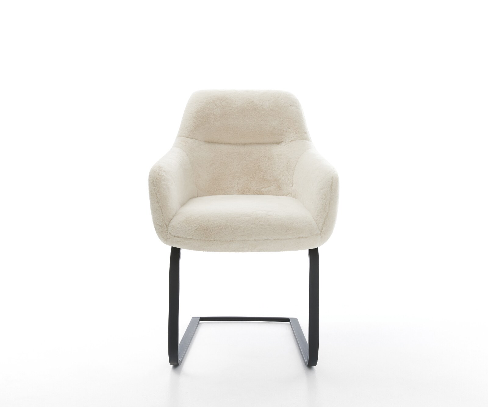 Стол с конзола Pejo-Flex плюшен кремаво-бял стол с конзола плосък черен джобен пружинен център 2